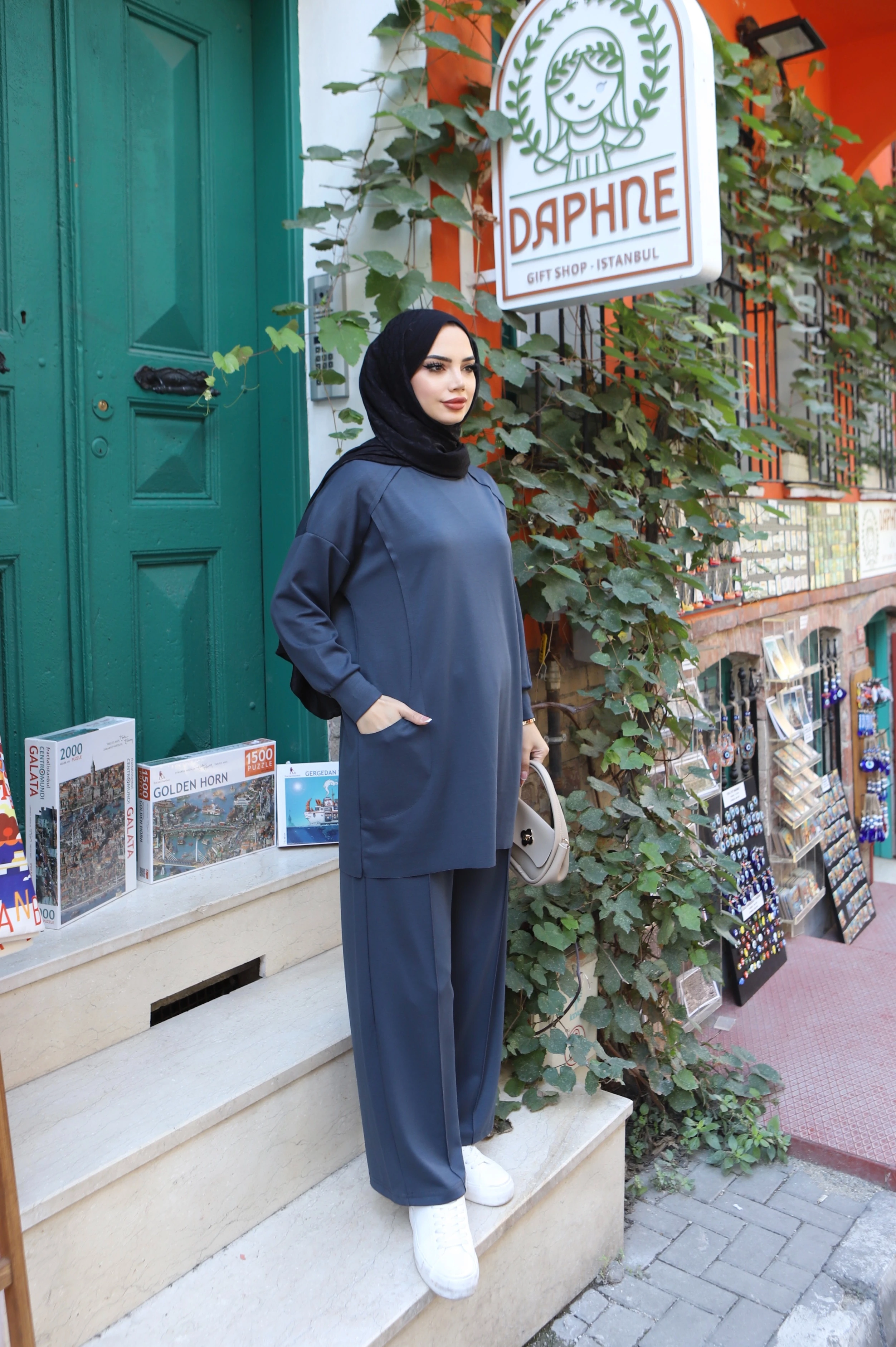 Yanları Cepli Fermuarlı Modal Takım