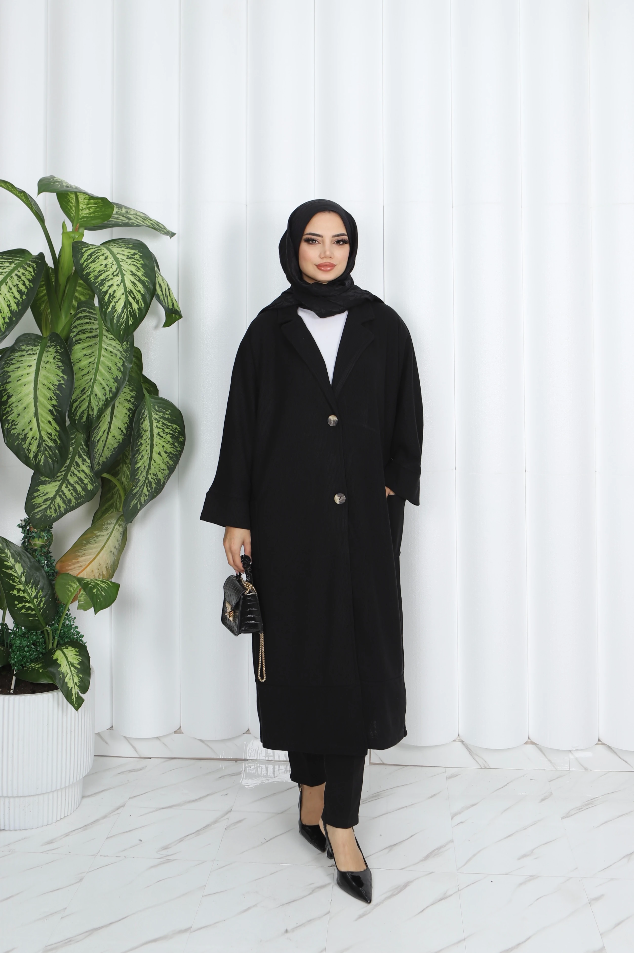 Fitilli Uzun Trençkot