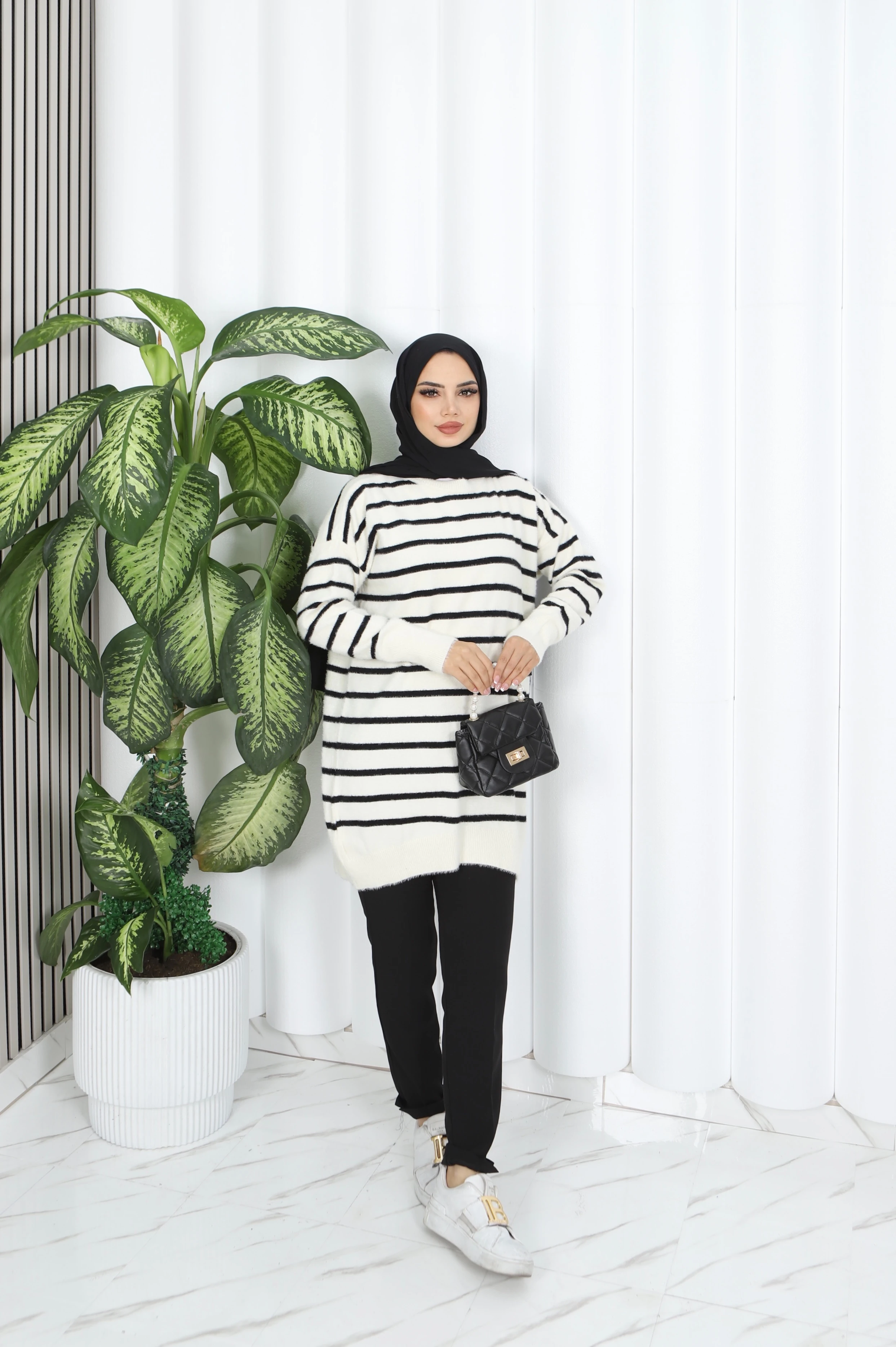 Angora Çizgili Tunik