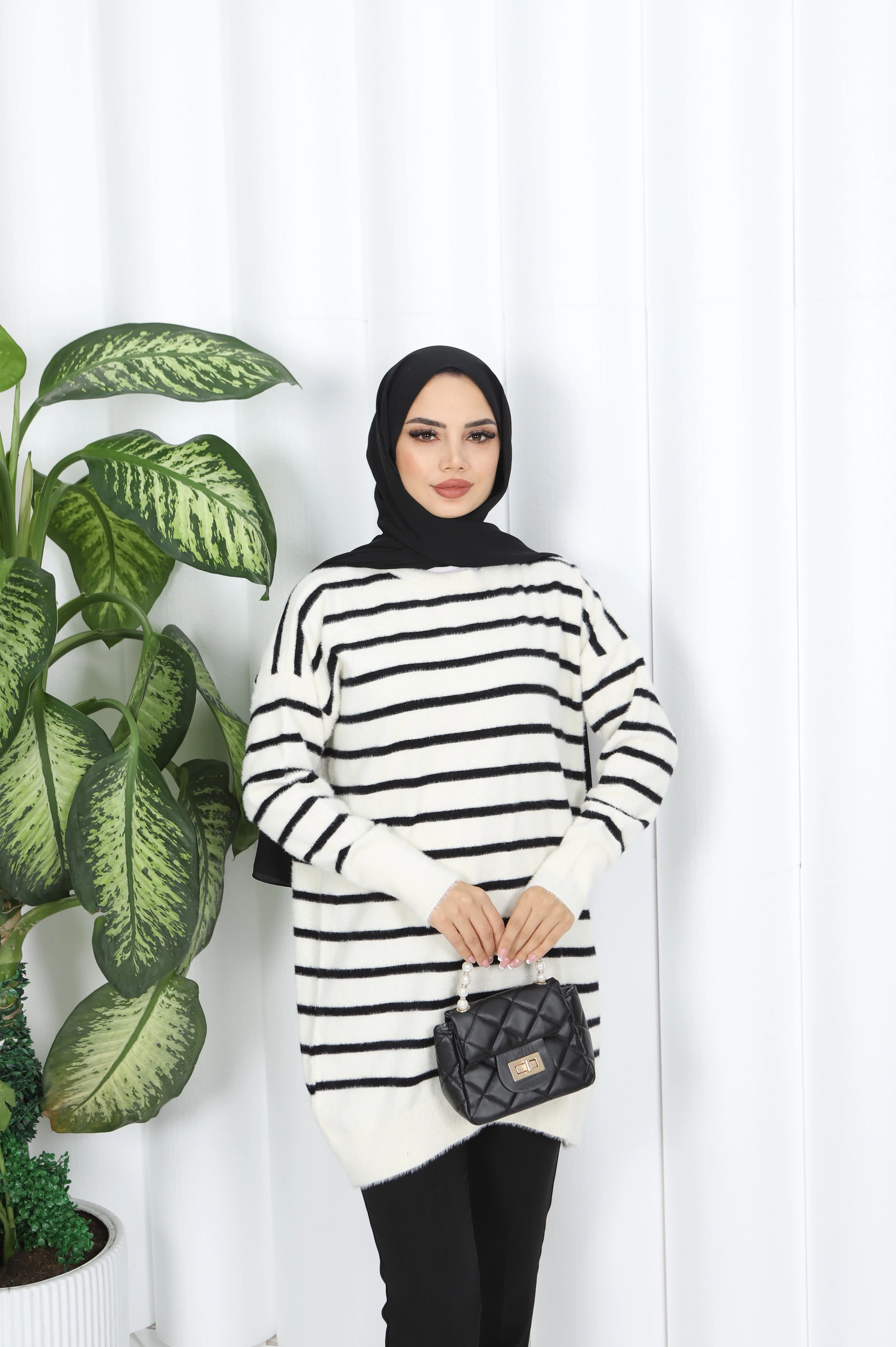 Angora Çizgili Tunik