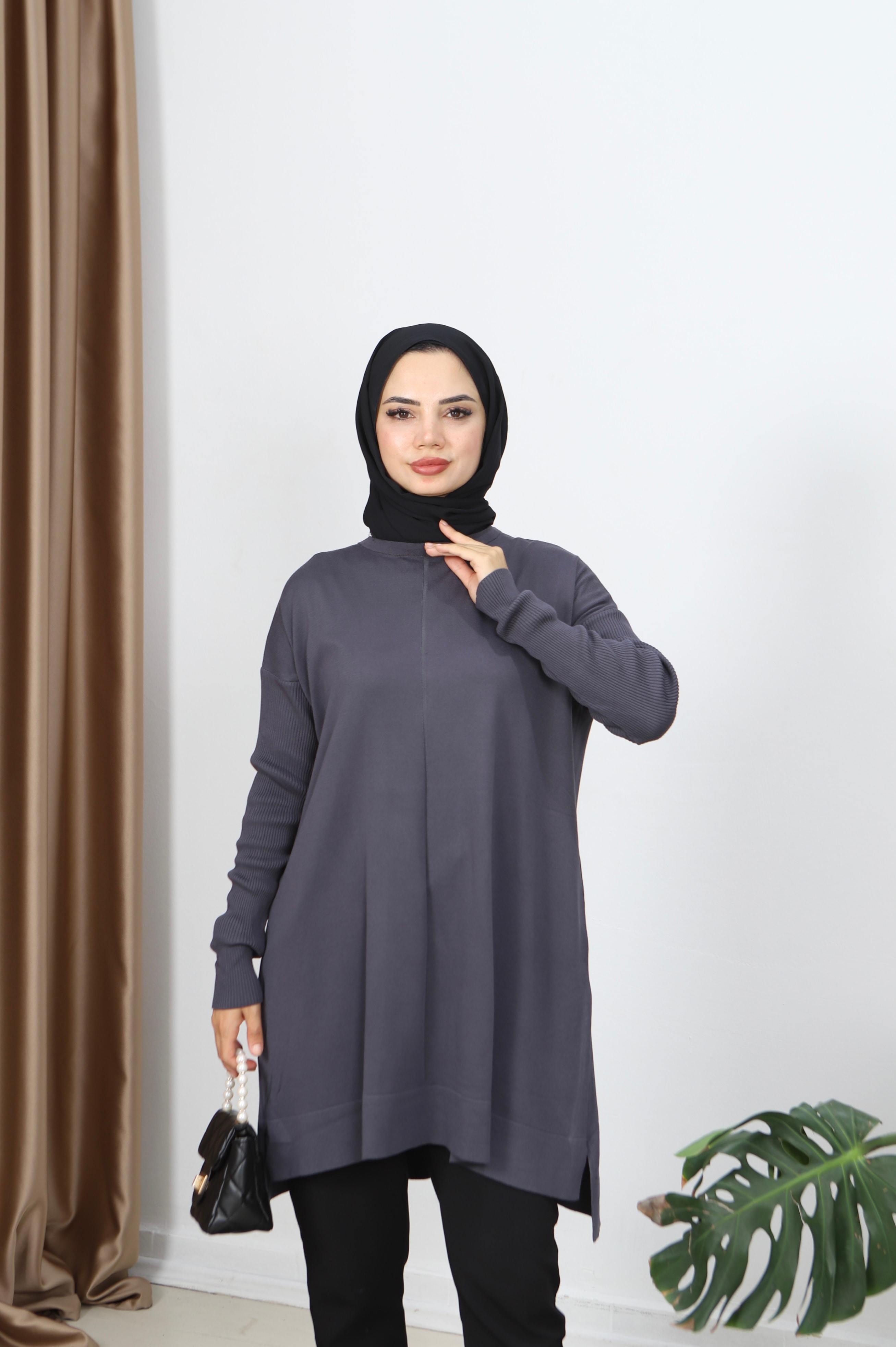 Kolları Fitilli Merserize Tunik