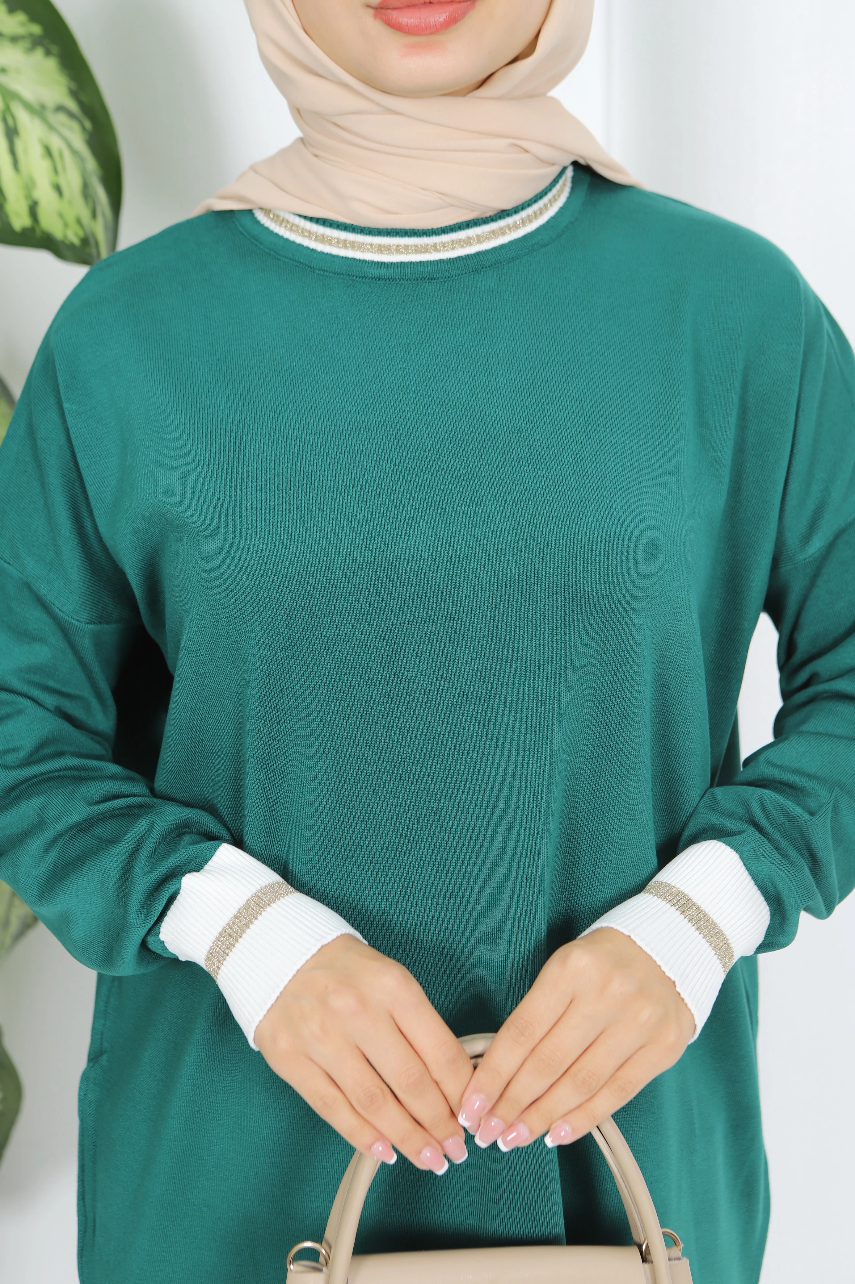 Sim Detaylı Merserize Tunik