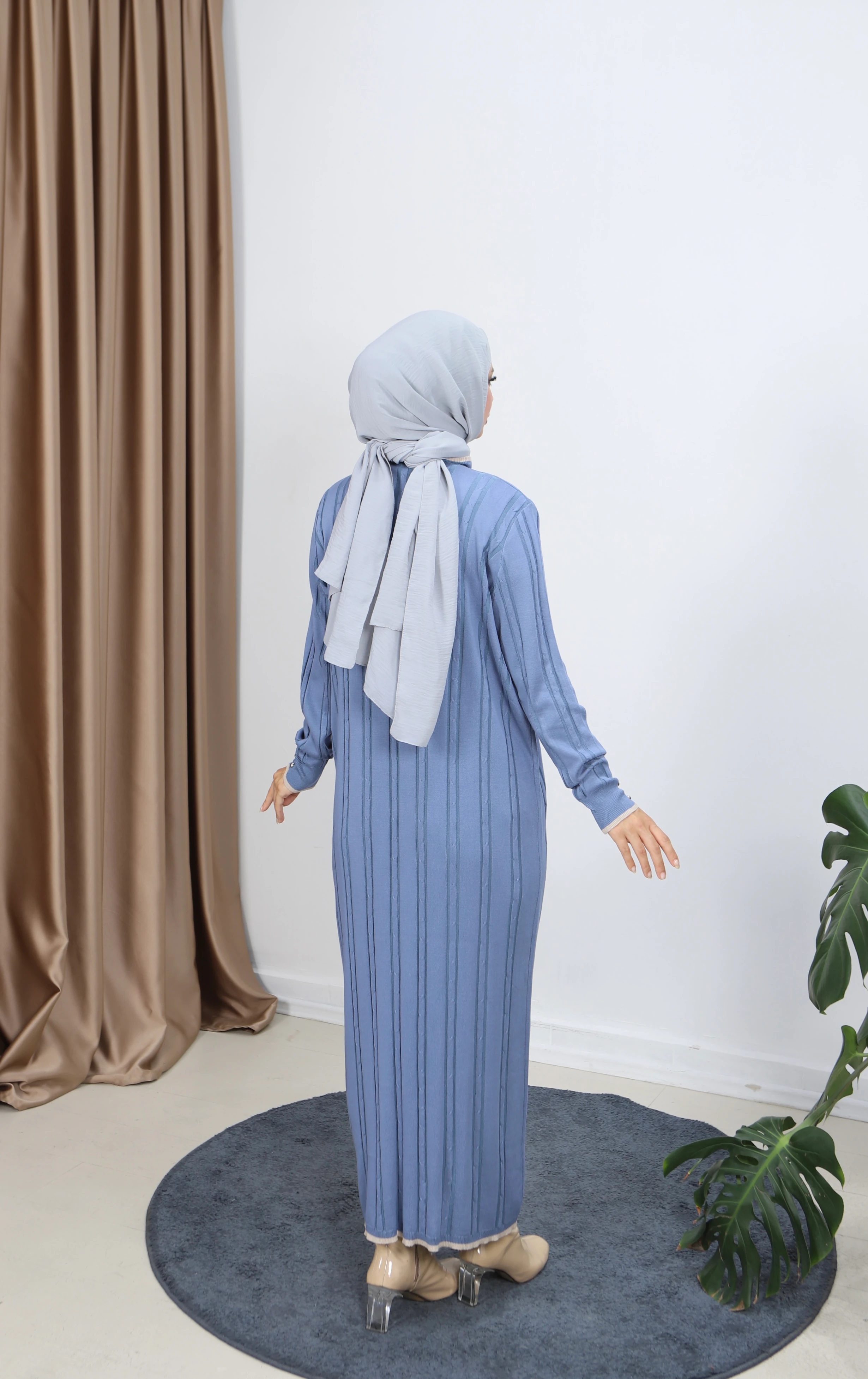 Saç Örgülü Merserize Elbise