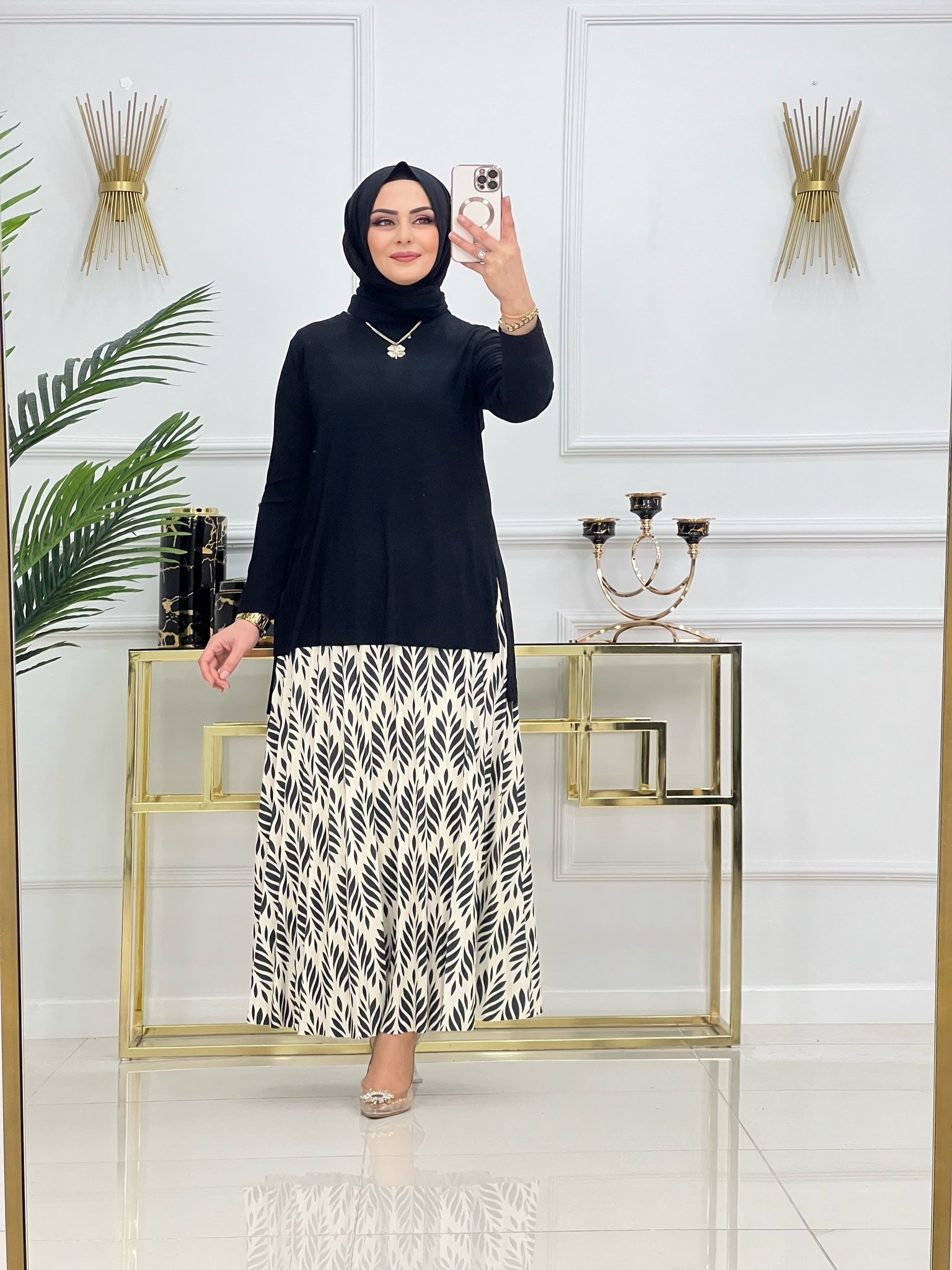 YAPRAK DESEN SANDY ETEKLİ TAKIM