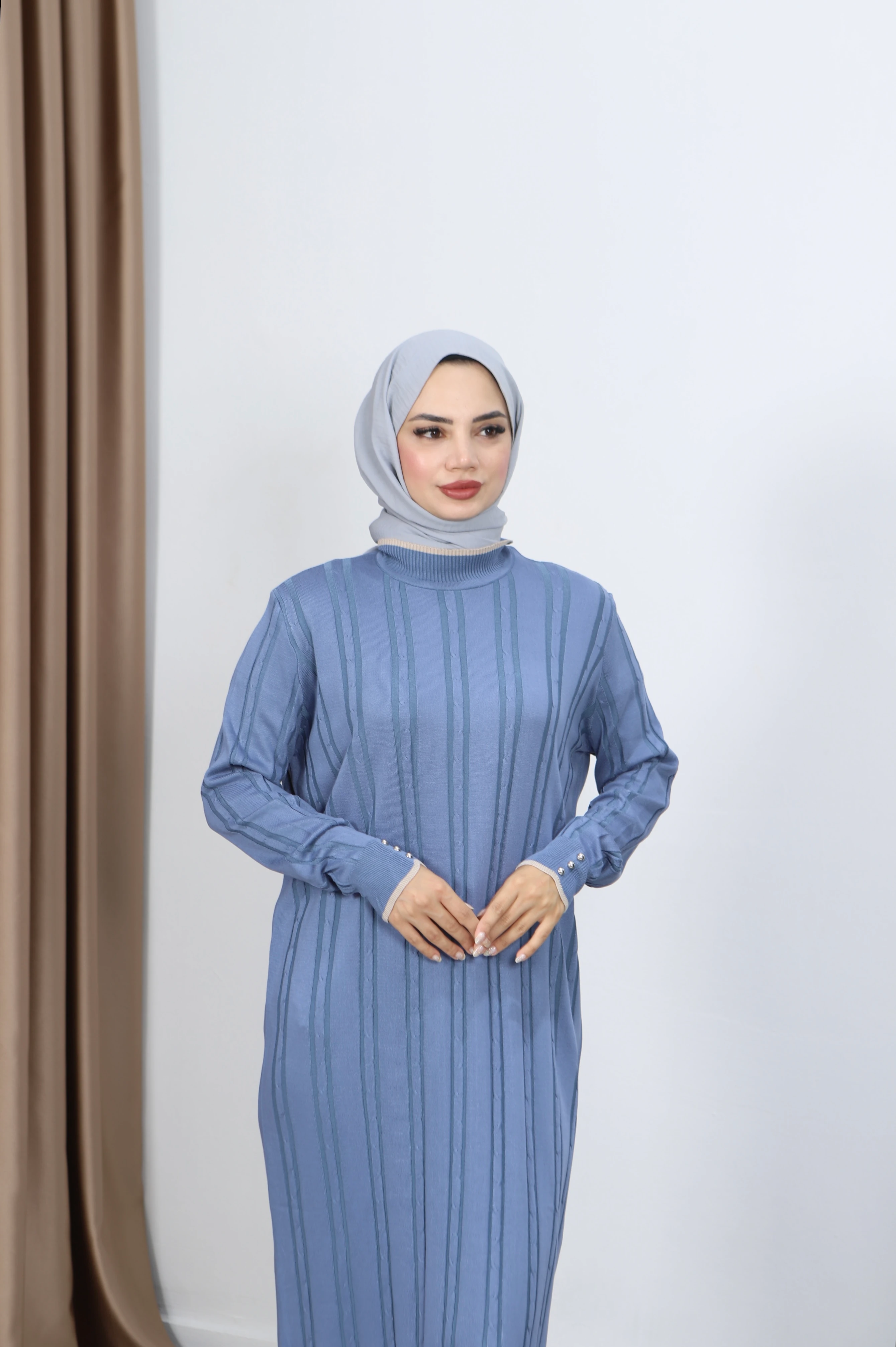 Saç Örgülü Merserize Elbise