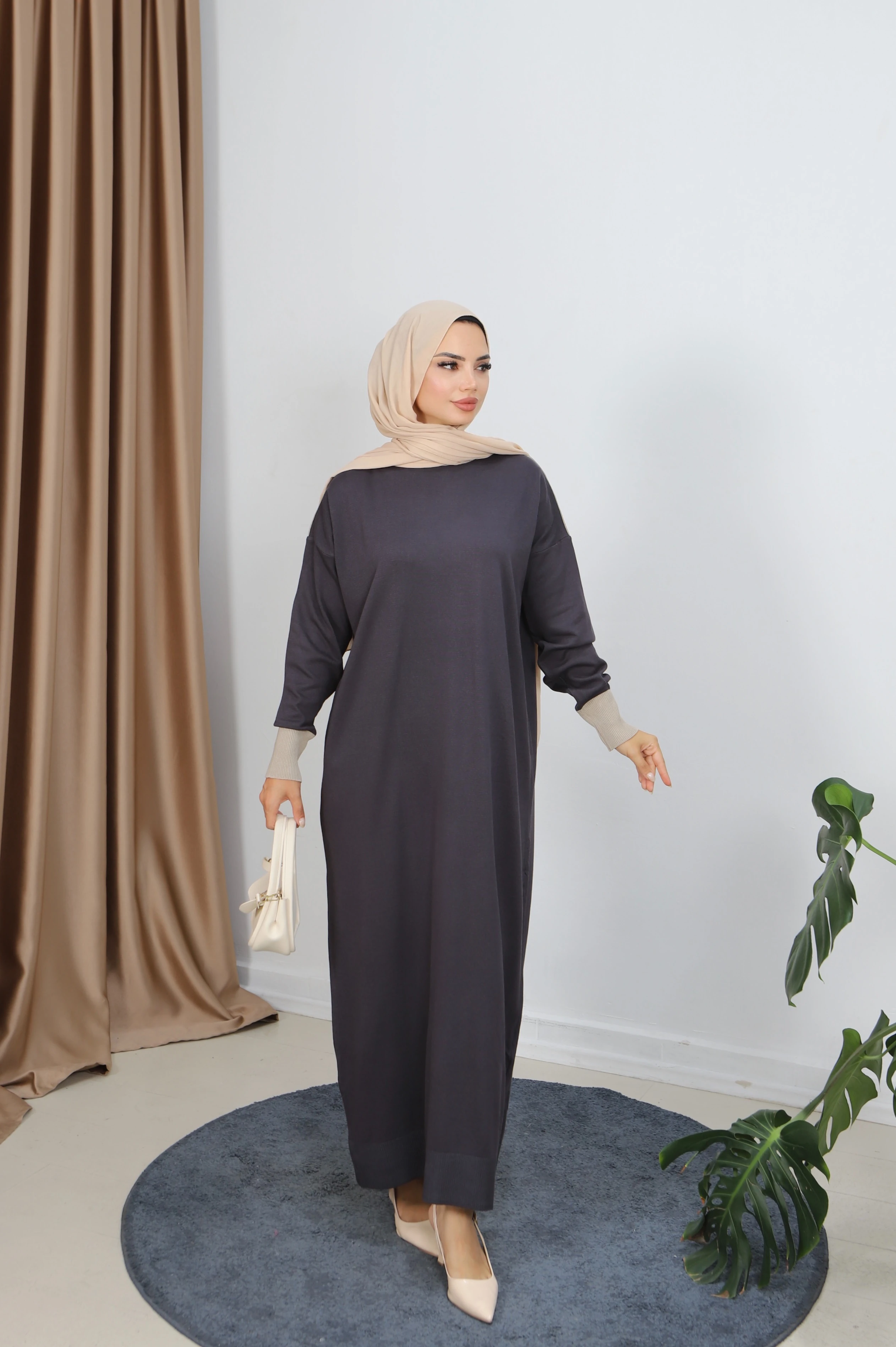 Çift Renk Merserize Elbise