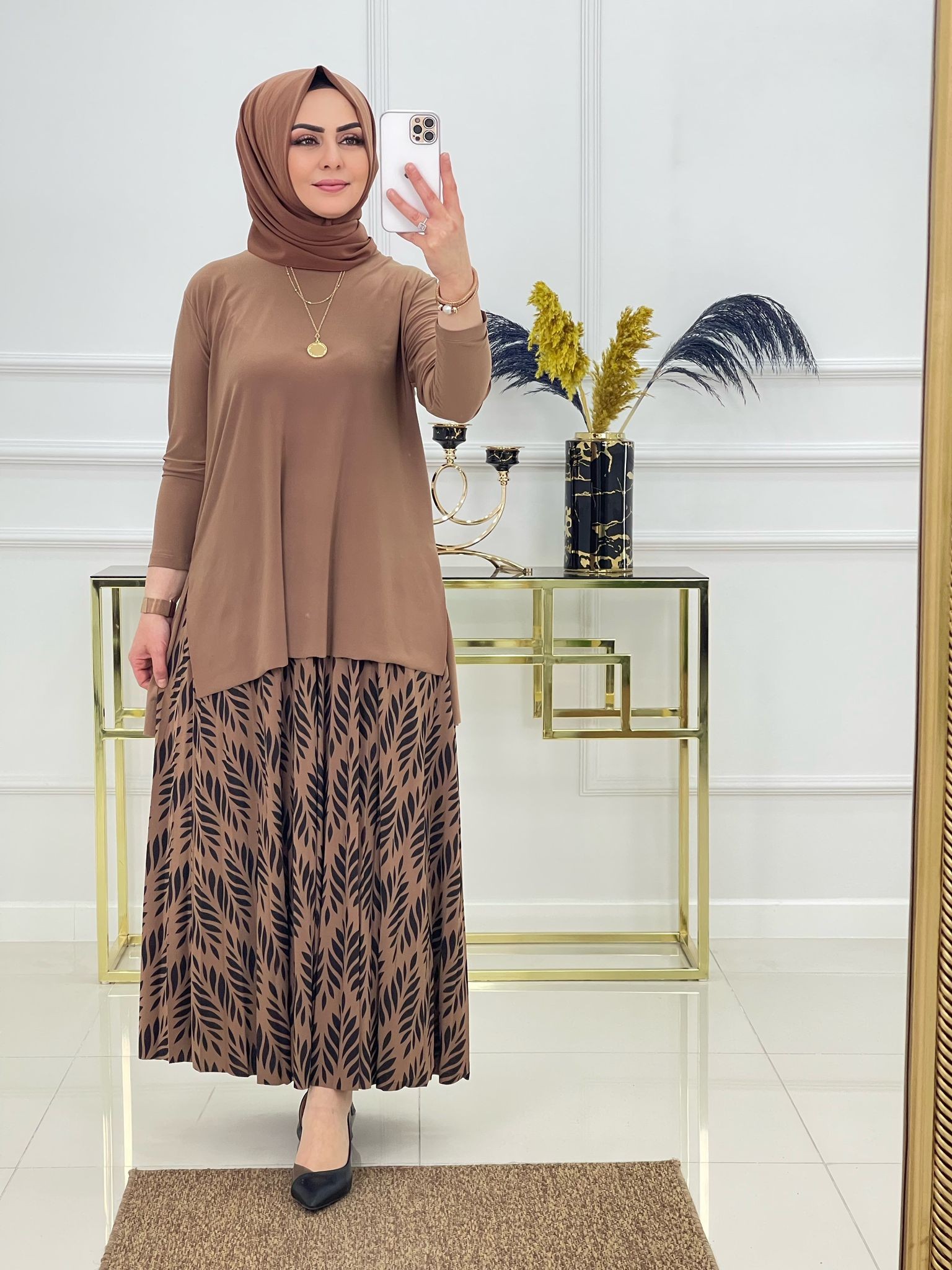 YAPRAK DESEN SANDY ETEKLİ TAKIM
