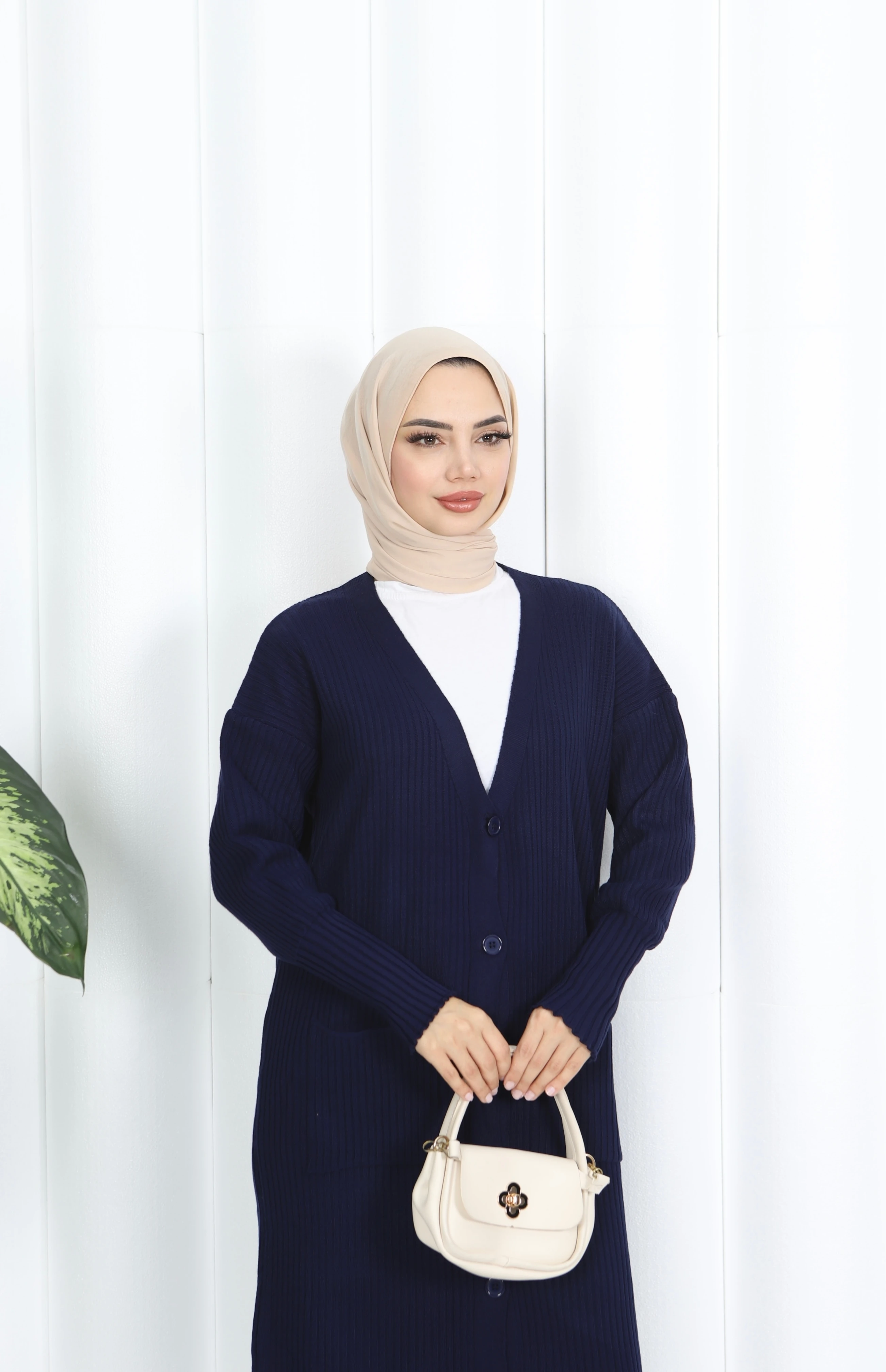 Cepli Uzun Triko Hırka