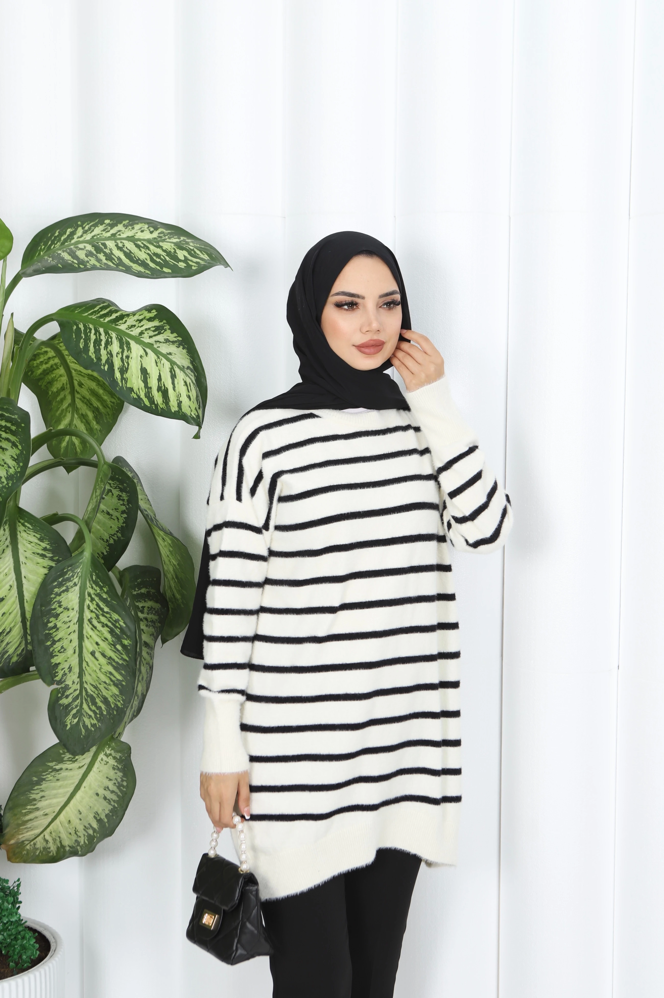 Angora Çizgili Tunik