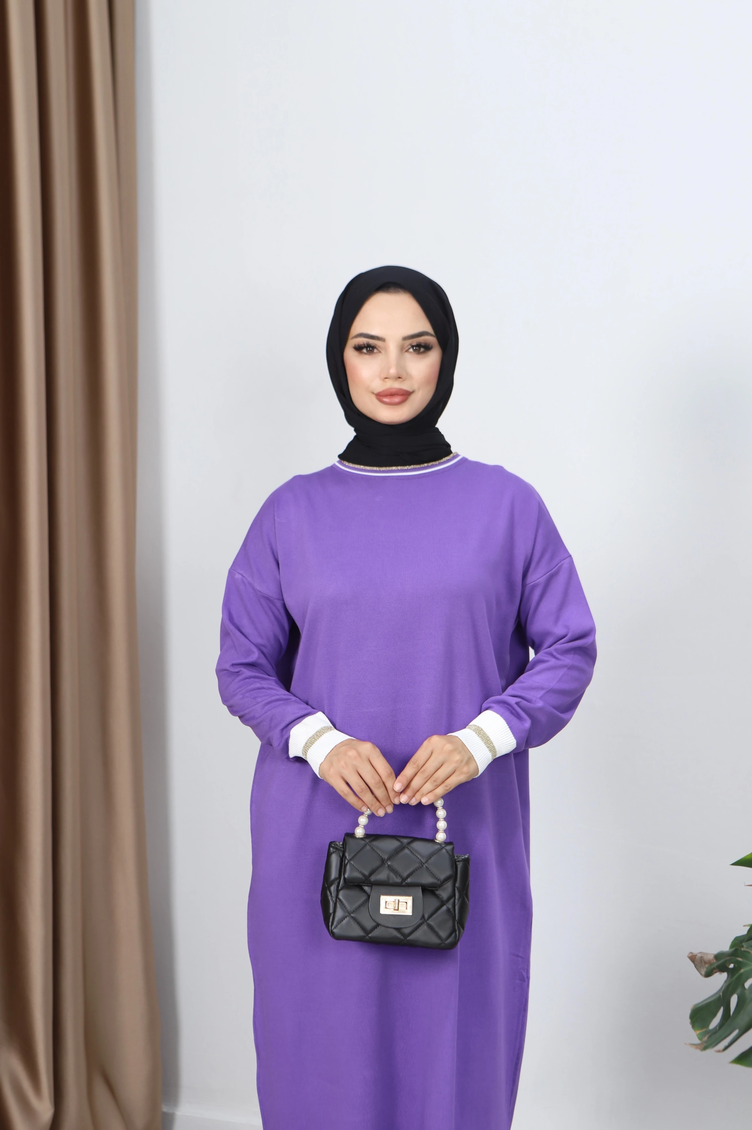 Sim Detaylı Merserize Elbise