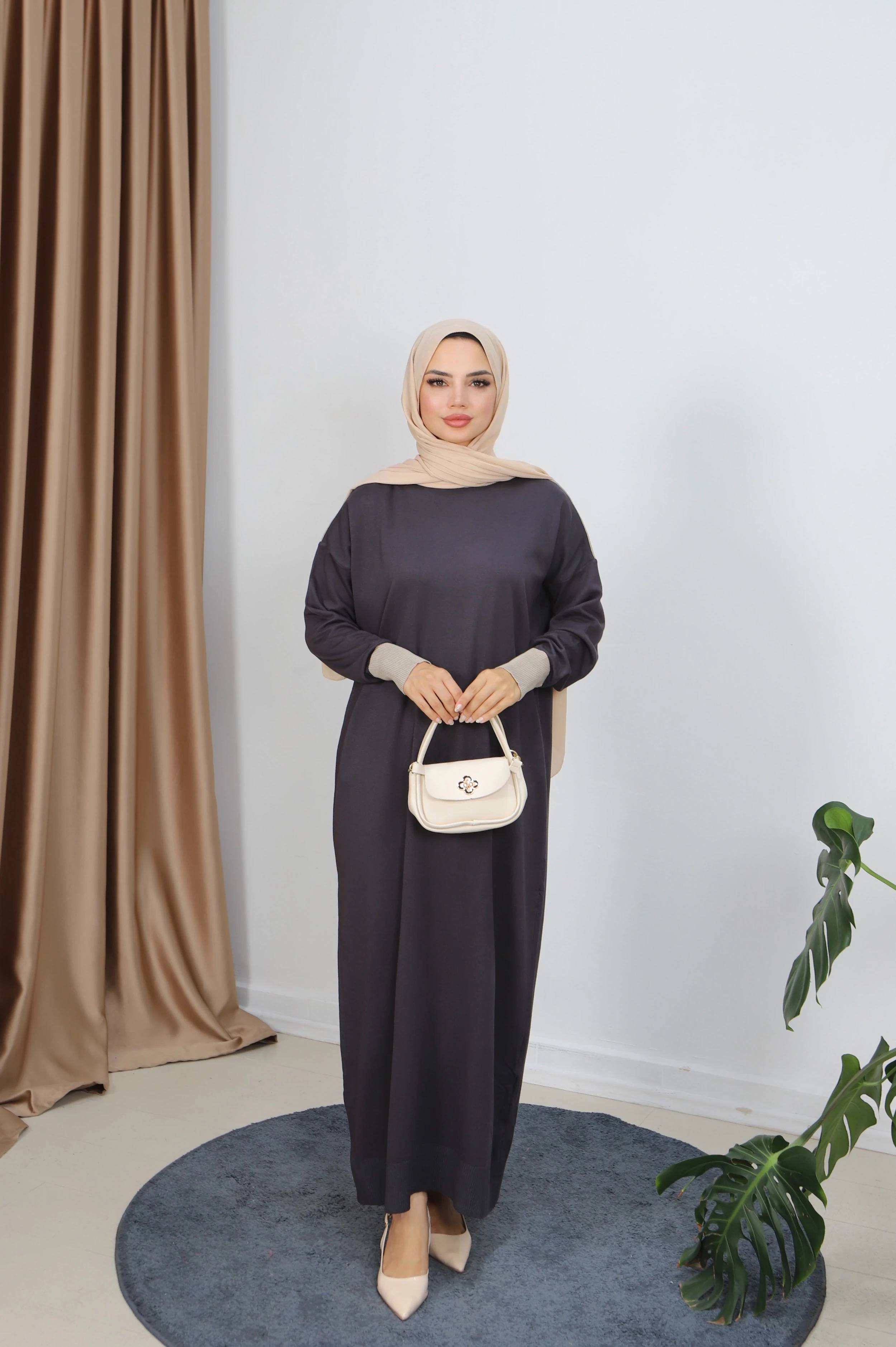 Çift Renk Merserize Elbise