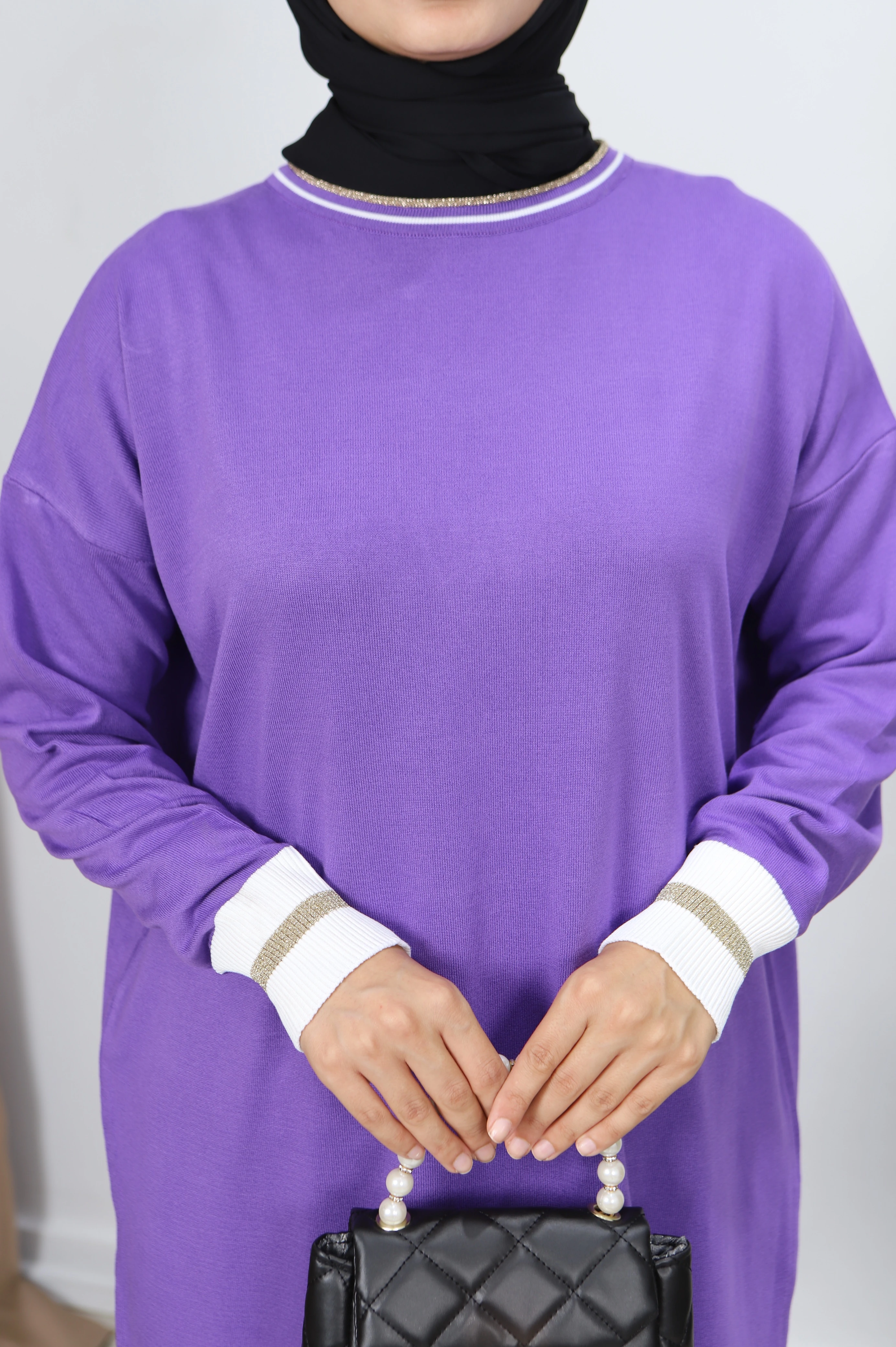 Sim Detaylı Merserize Elbise