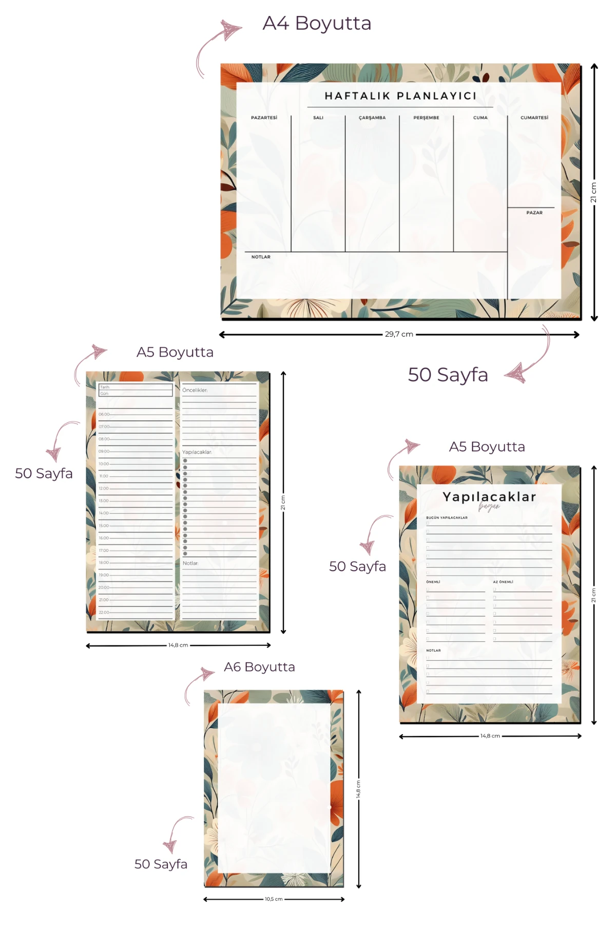 İşe Yeni Başlayanlar İçin 4’lü Planlayıcı Bloknot Seti – Not ve Yapılacaklar Listesi