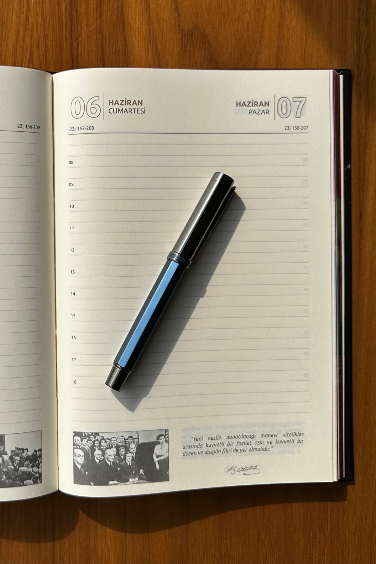 Metal Roller Kalem ve Özel Kutusu - İmza Kalemi (Mavi Mürekkepli) - Mavi Kalem, Siyah Kutu