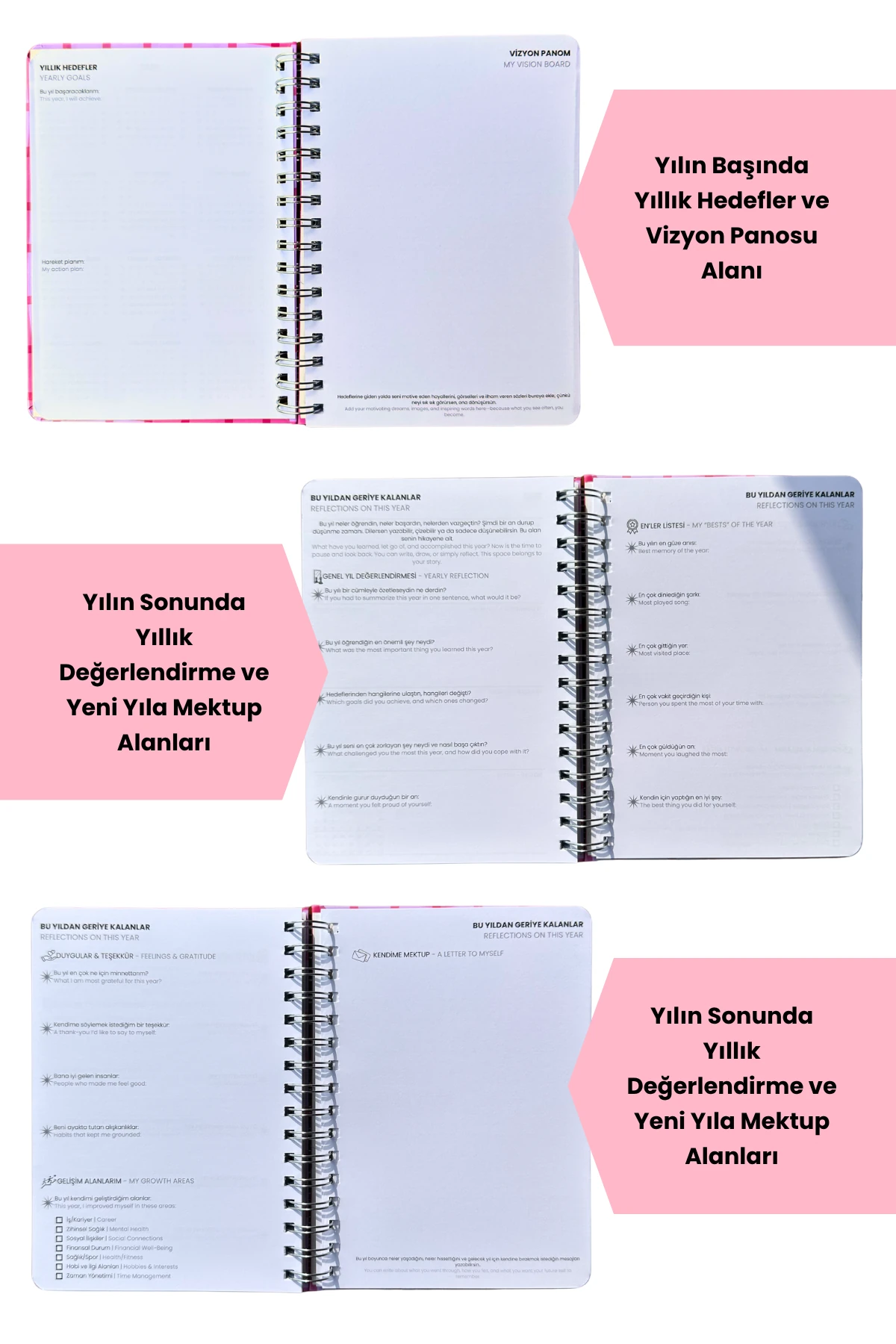 2026 Haftalık Ajandası - El Yapımı, 2 Sayfa Stickerlı