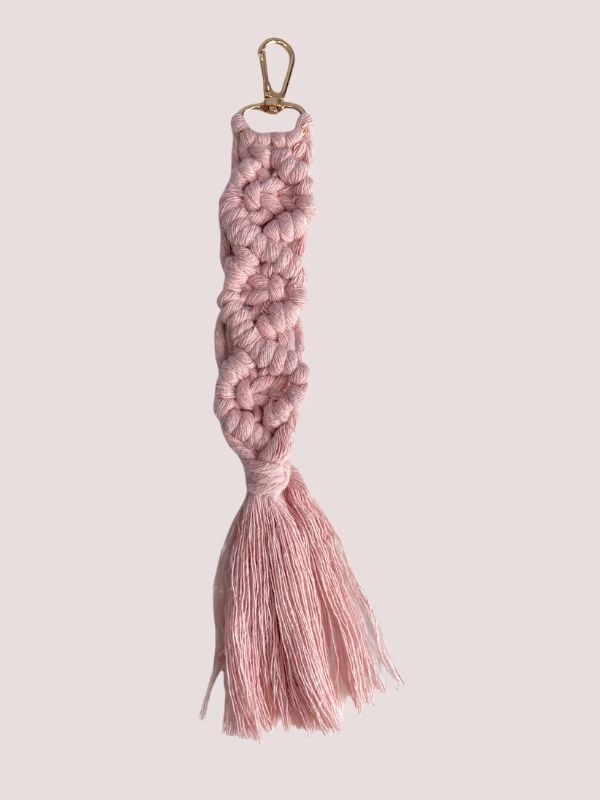 Makrome Anahtarlık - Pembe, Örgü Anahtarlık