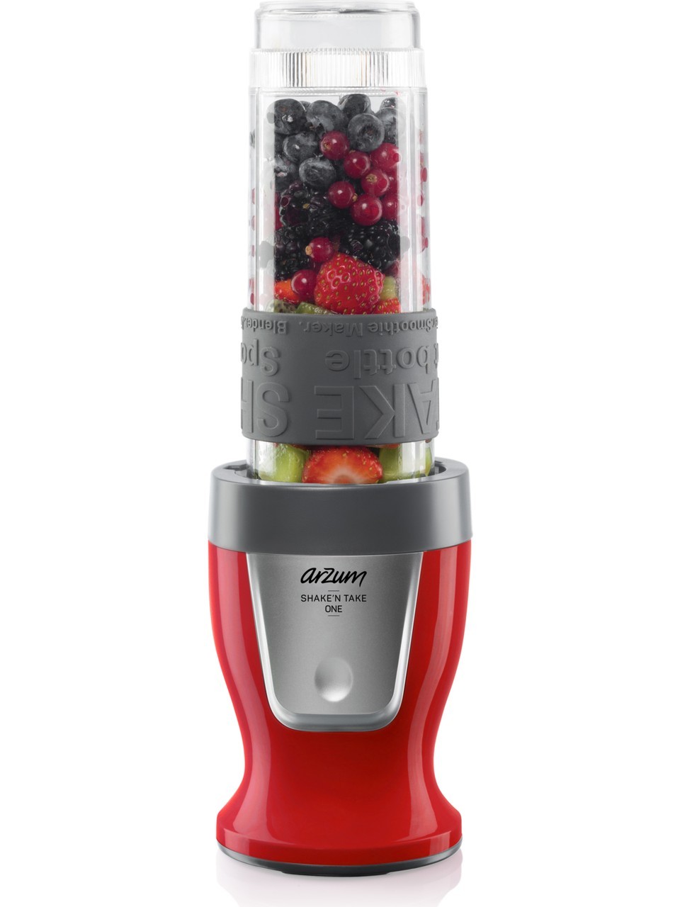 ARZUM Shake'N Take One Kişisel Blender - Kırmızı - AR1120  (Buz Kırma 300w 570ml Şişe)