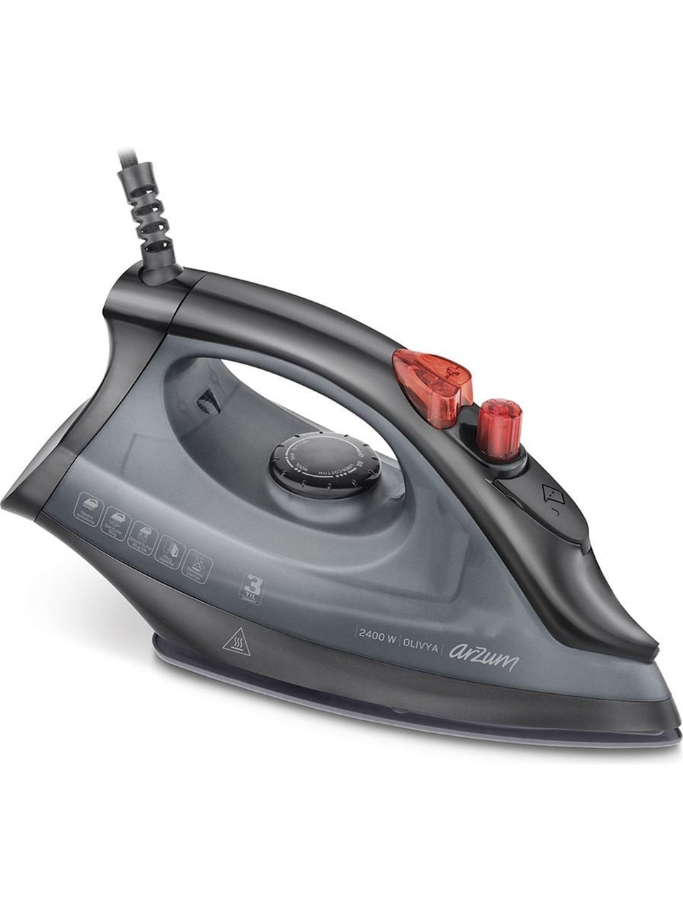 ARZUM Olivya 2400w Seramik Tabanlı Buharlı Ütü - AR684