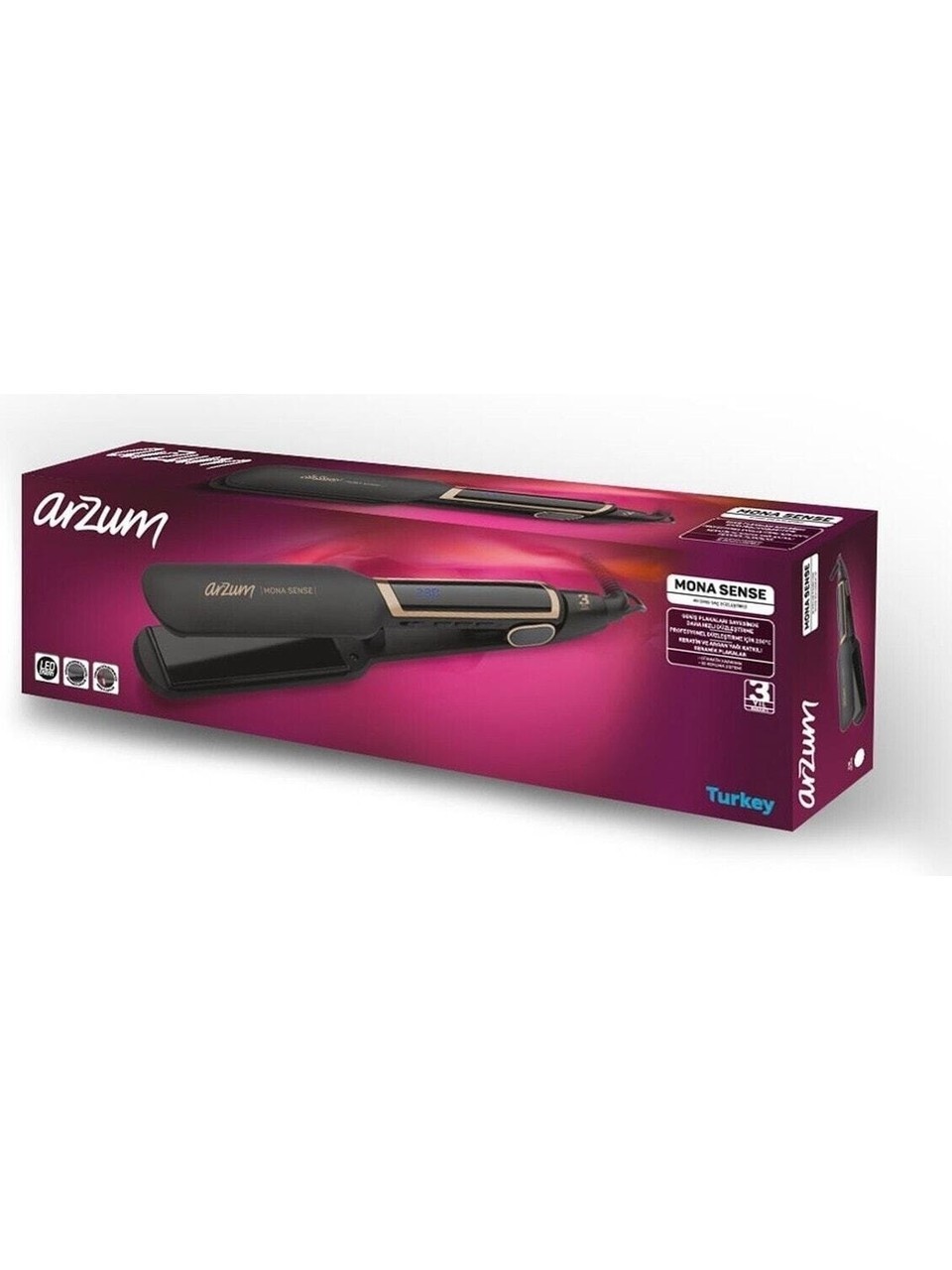 ARZUM Mona Sense Geniş Saç Düzleştirici - Siyah - AR5035