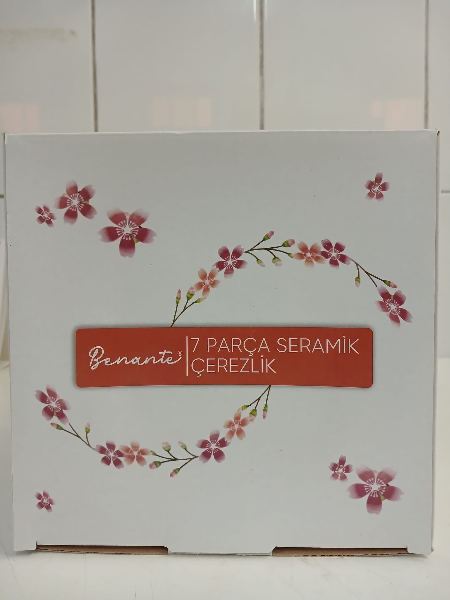 Benante 7 PARÇA SERAMİK ÇEREZLİK (6 adet küçük kase - 1 adet büyük kase) DESENLİ
