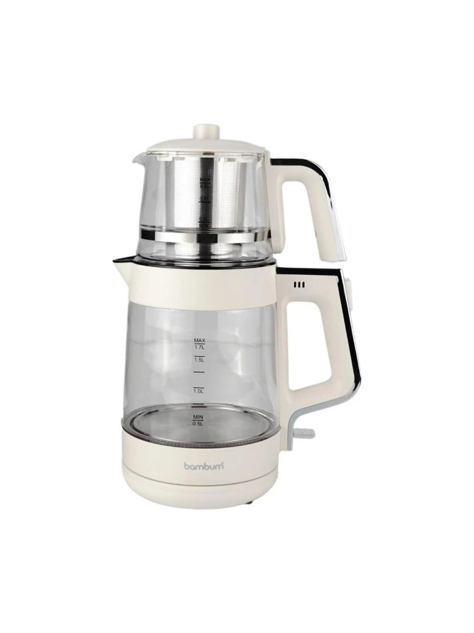 Bambum Zelda - Cam Hazneli Çay Makinesi Krem