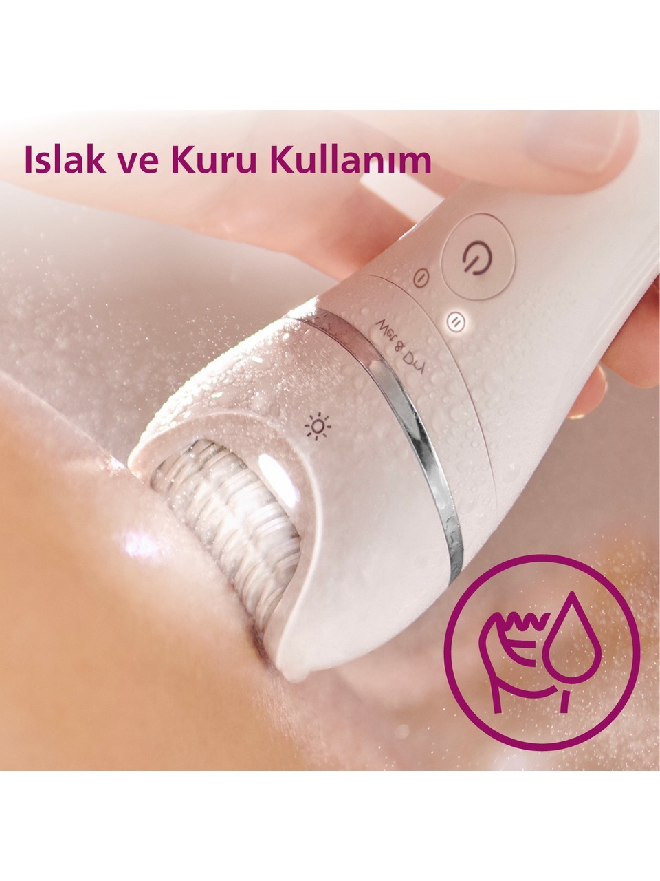 Philips BRE710/05 Epilatör (Yüz+Koltuk altı+Bikini Bölgesi+Bacak)Islak Ve Kuru,Işıklı,Kablosuz
