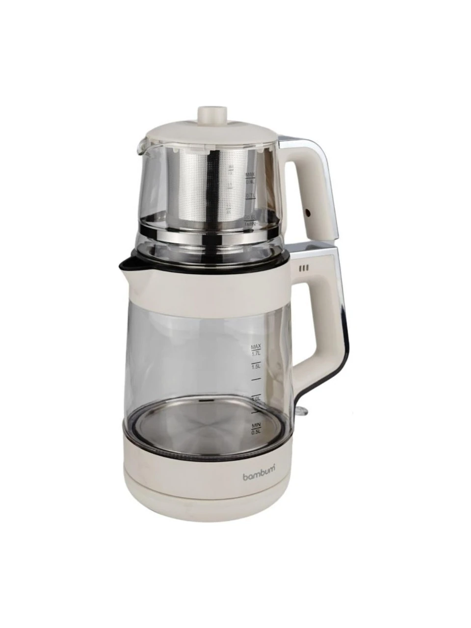 Bambum Zelda - Cam Hazneli Çay Makinesi Krem