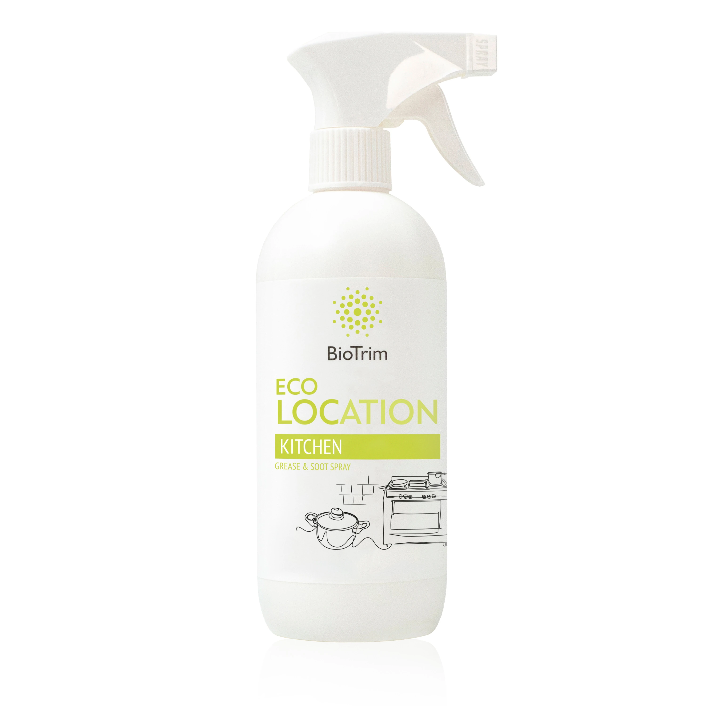 GREENWAY 03267 BioTrim ECOLOCATION mutfak için yağ ve kurum temizleyici eko-sprey, 500 ml