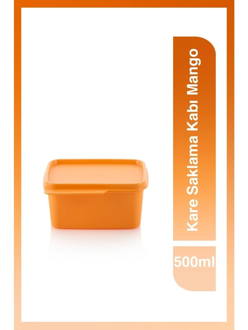 TUPPERWARE Kare Buzdolabı Saklama Kabı 500ml TURUNCU 3 ADET
