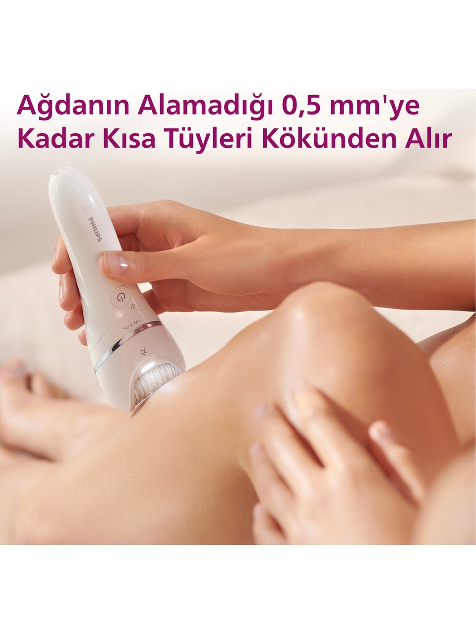Philips BRE710/05 Epilatör (Yüz+Koltuk altı+Bikini Bölgesi+Bacak)Islak Ve Kuru,Işıklı,Kablosuz