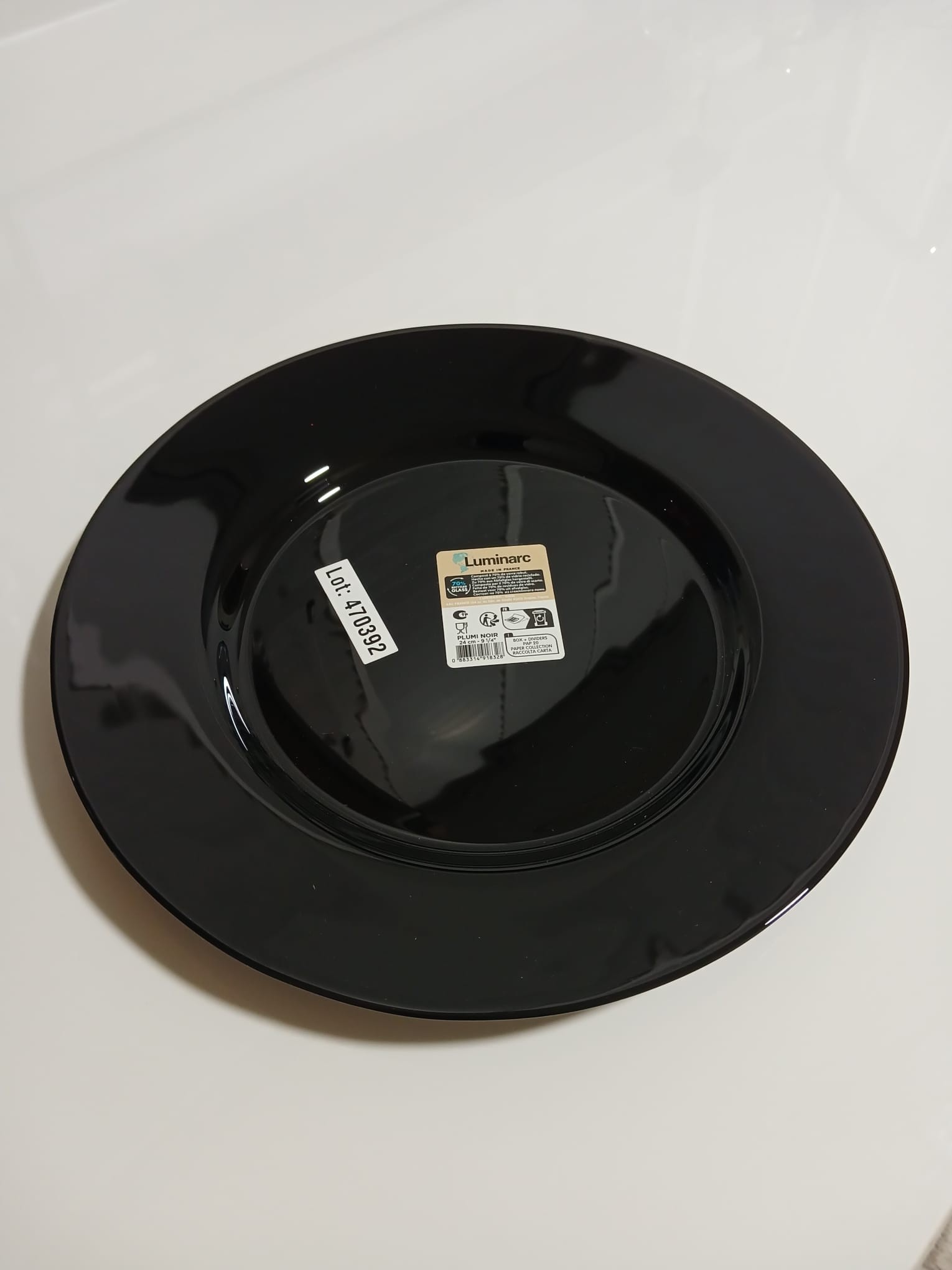 LUMİNARC Plumı Noir Yemek Tabağı 6 adet SİYAH (24 CM)