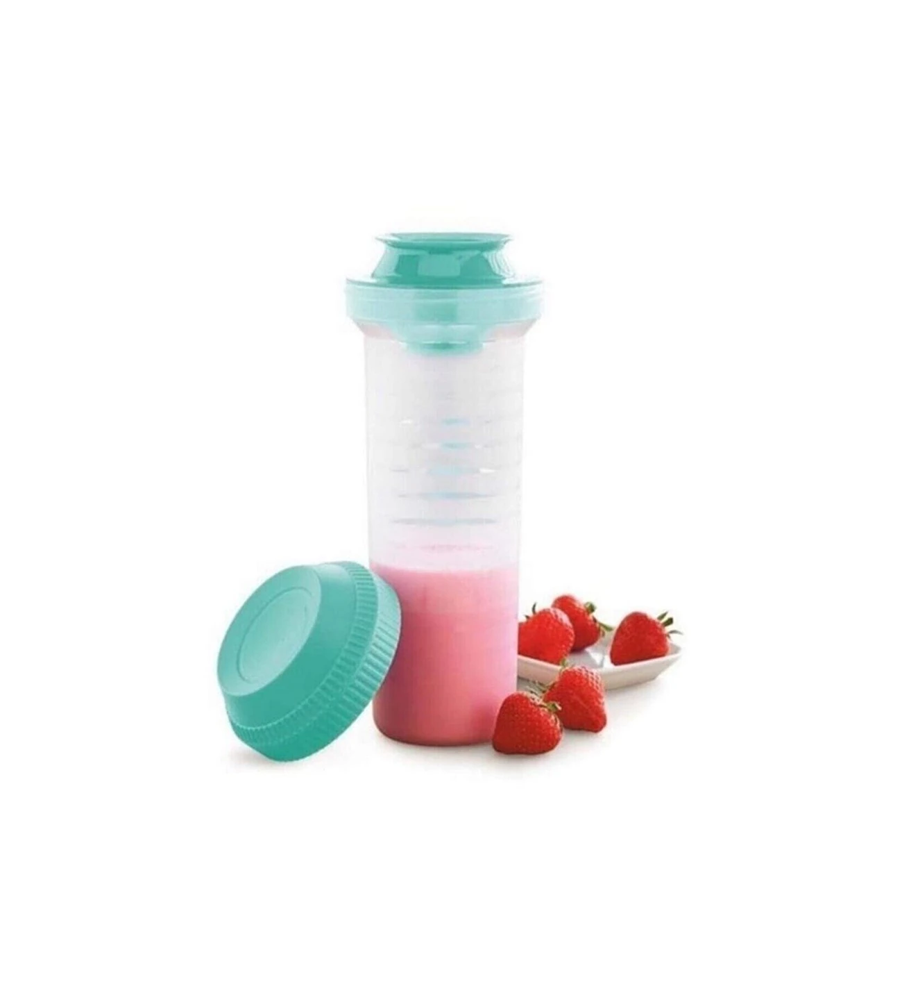 TUPPERWARE Mega Şek Şek 700 ml Çırpıcı Karıştırıcı Servis Ve Ölçü Kabı TURKUAZ