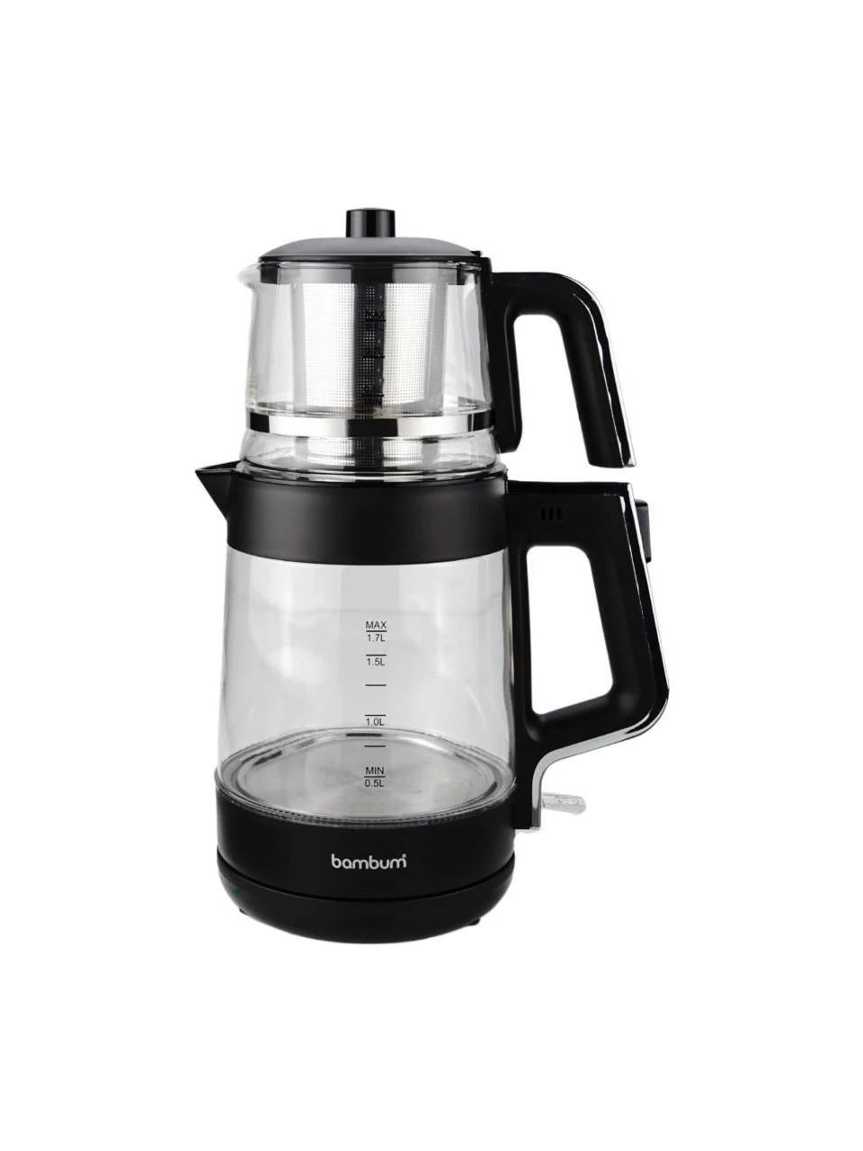 Bambum Zelda - Cam Hazneli Çay Makinesi Siyah