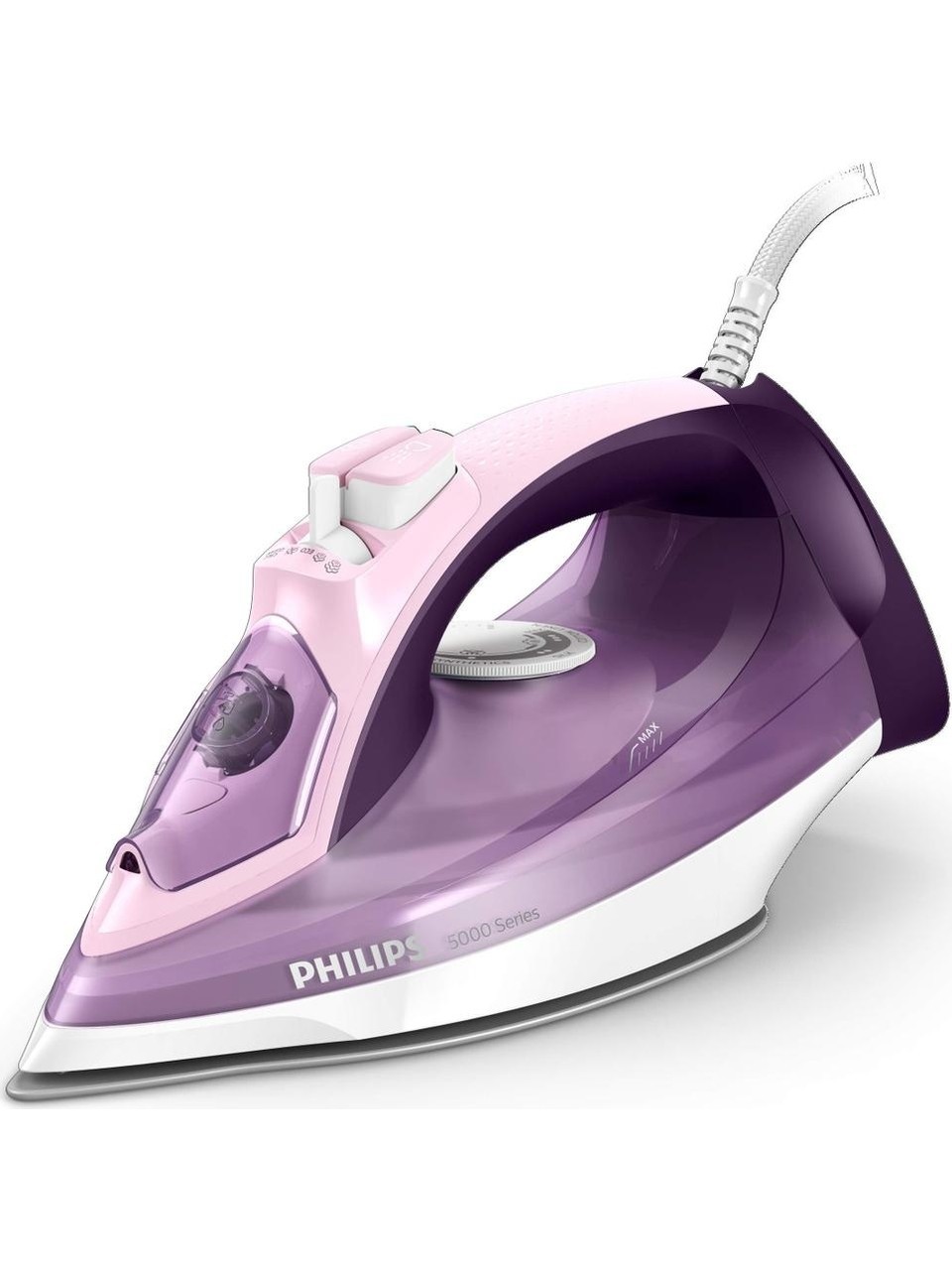 Philips 5000 Serisi DST5020/30 Buharlı Ütü, Mor/Beyaz, 2400W, 60 gr Şok buhar, 40 gr Sürekli buhar, Steam Glide Taban