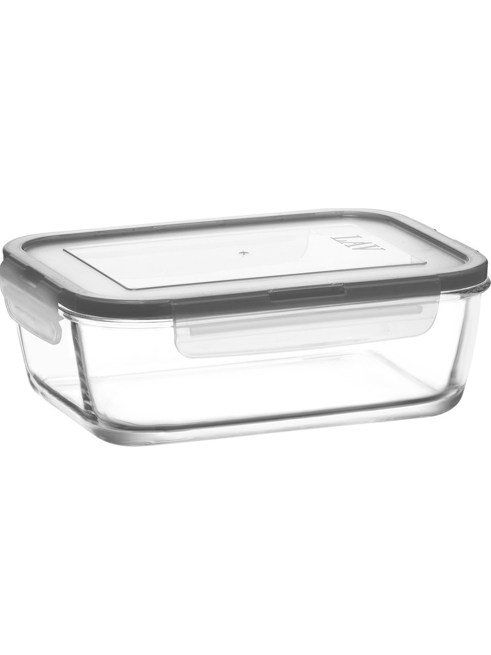 LAV Fresco Cam Kilitli Saklama Kabı 2 Boy dikdörtgen 2'li (1200cc-800cc) (FRS-257/FRS-239) GRİ