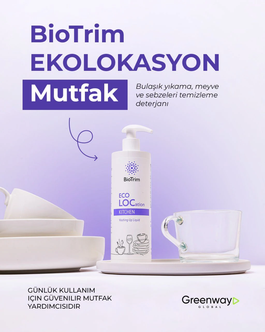 GREENWAY 03721 BioTrim EKOLOKASYON MUTFAK bulaşık deterjanı, 400 ml