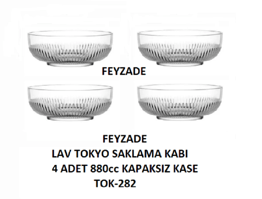 LAV FEYZADE TOKYO SAKLAMA KABI 4 ADET 880cc KAPAKSIZ KASE