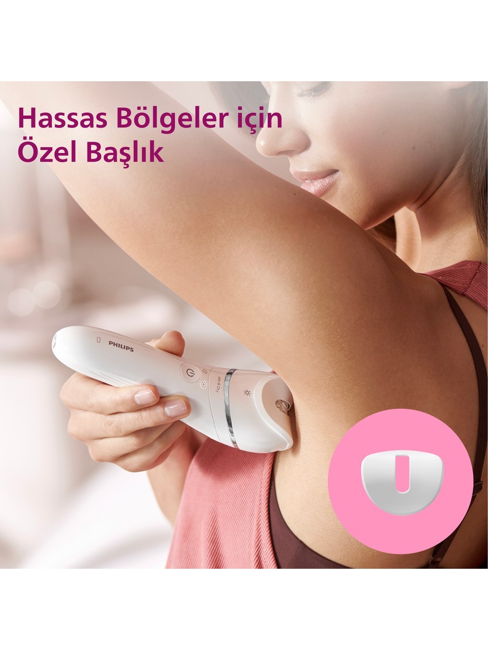 Philips BRE710/05 Epilatör (Yüz+Koltuk altı+Bikini Bölgesi+Bacak)Islak Ve Kuru,Işıklı,Kablosuz