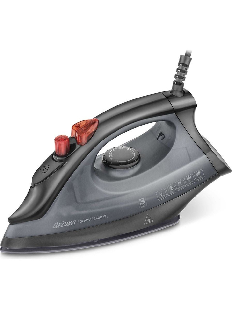 ARZUM Olivya 2400w Seramik Tabanlı Buharlı Ütü - AR684