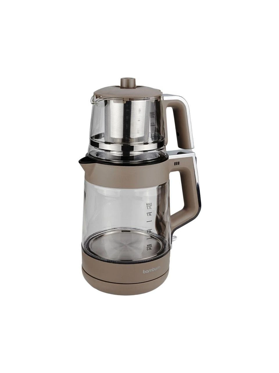 Bambum Zelda - Cam Hazneli Çay Makinesi Bej