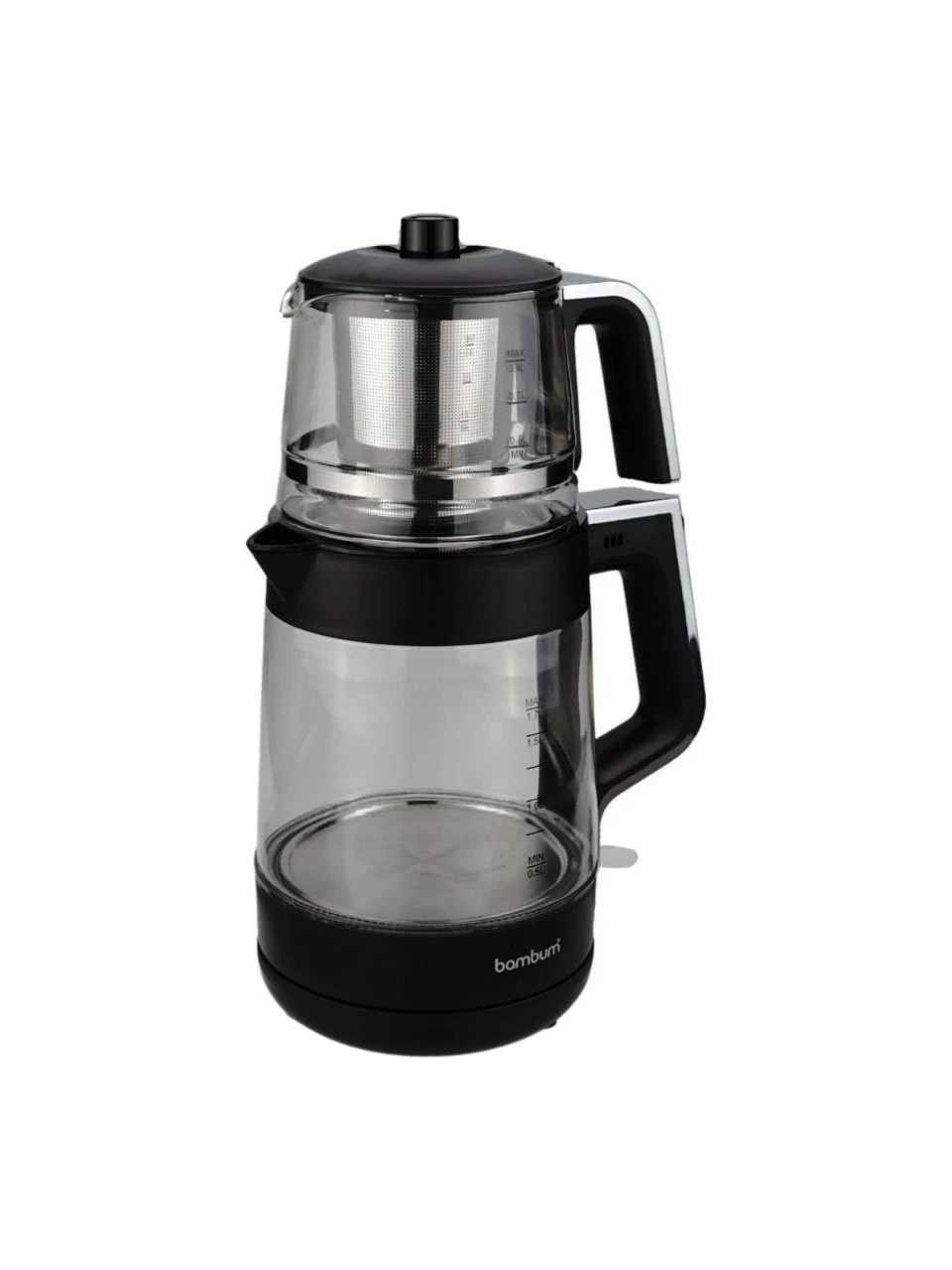 Bambum Zelda - Cam Hazneli Çay Makinesi Siyah