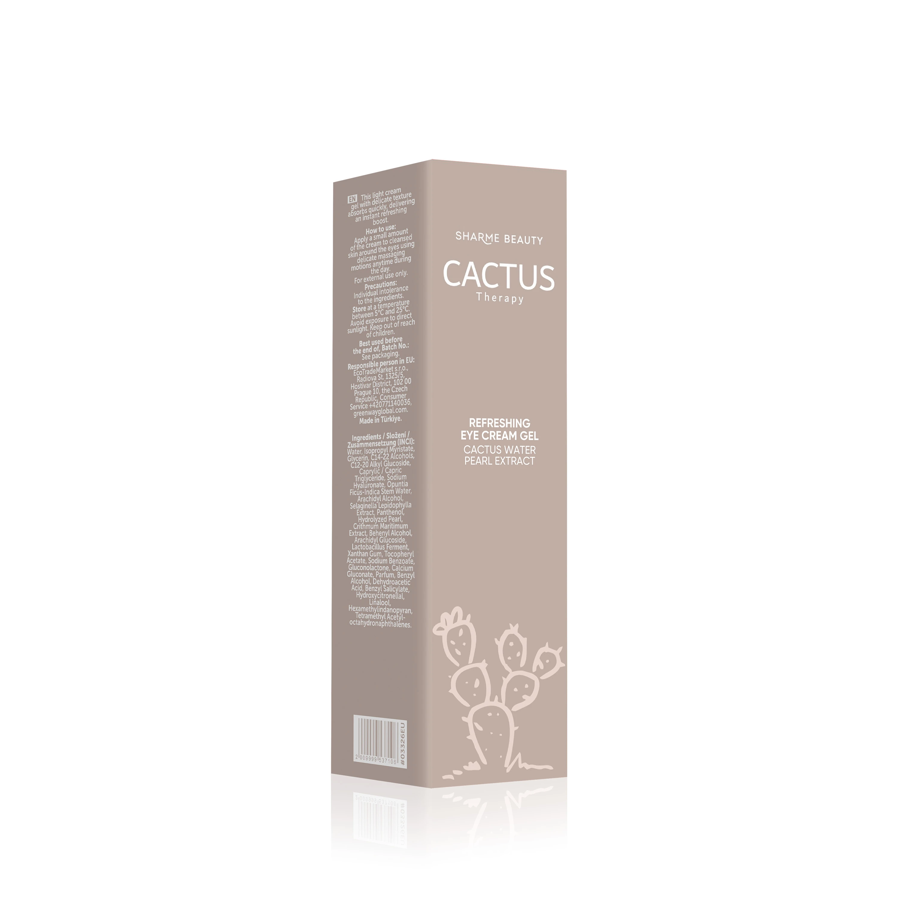 GREENWAY 03326EU CACTUS Therapy Ferahlatıcı Göz Çevresi Kremi-Jeli, 15 ml