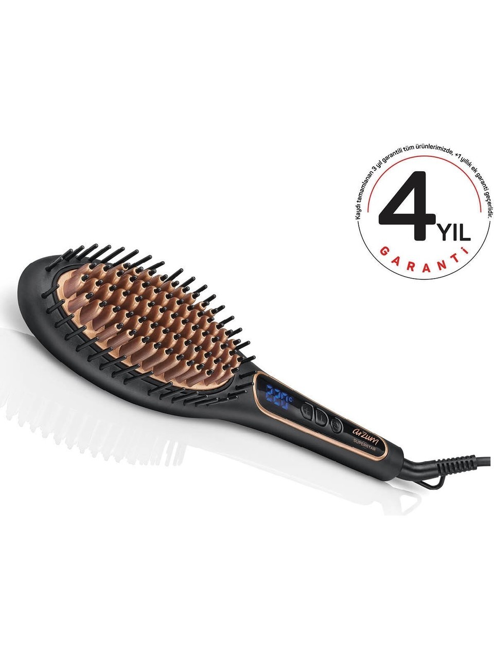 ARZUM Superstar Saç Düzleştirici Fırça - Siyah - AR5036