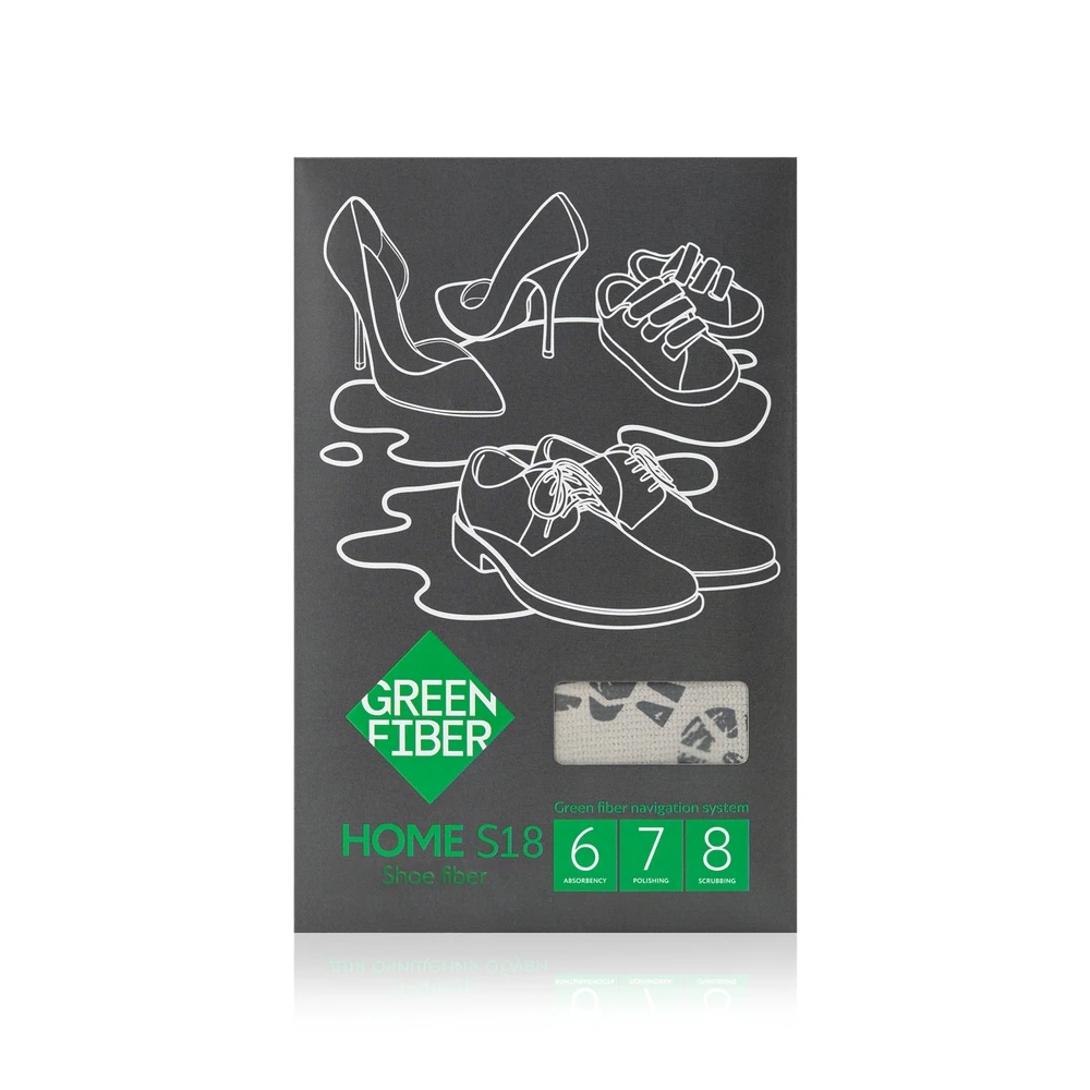 GREENWAY 06131 Green Fiber HOME S18 Ayakkabı Temizlik Bezi, gri