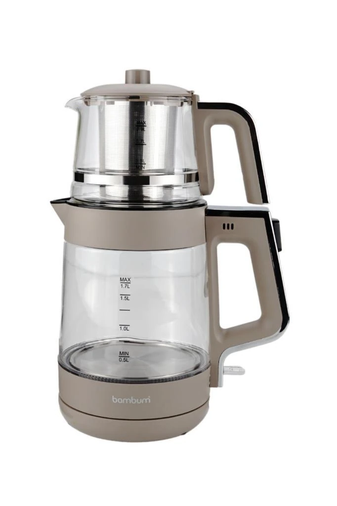 Bambum Zelda - Cam Hazneli Çay Makinesi Bej