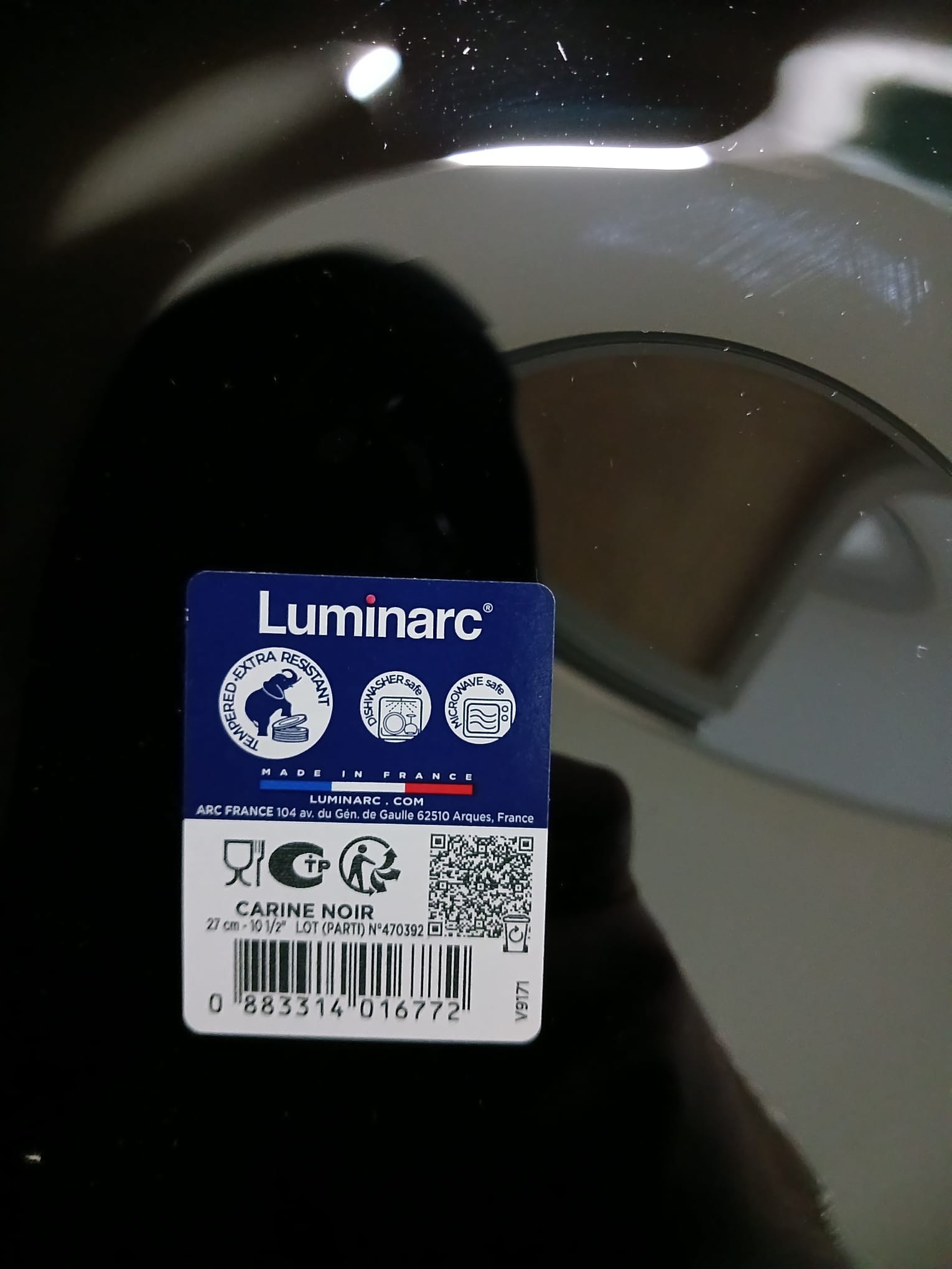 LUMİNARC Carine Noir Salata Karıştırma Kasesi 2 adet SİYAH (27 CM) KARE ŞEKİLLİ