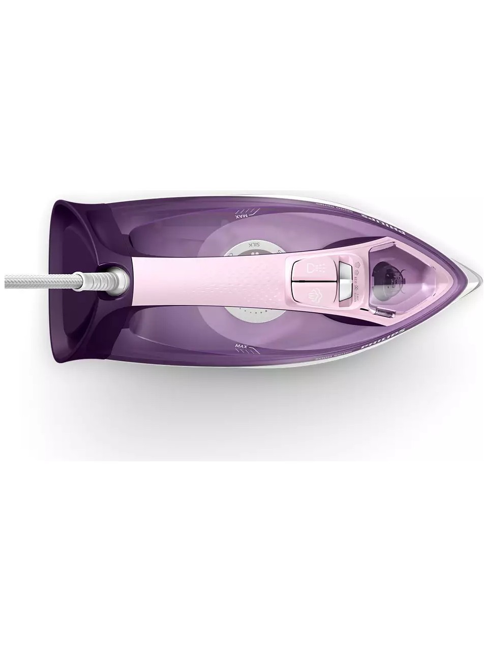 Philips 5000 Serisi DST5020/30 Buharlı Ütü, Mor/Beyaz, 2400W, 60 gr Şok buhar, 40 gr Sürekli buhar, Steam Glide Taban