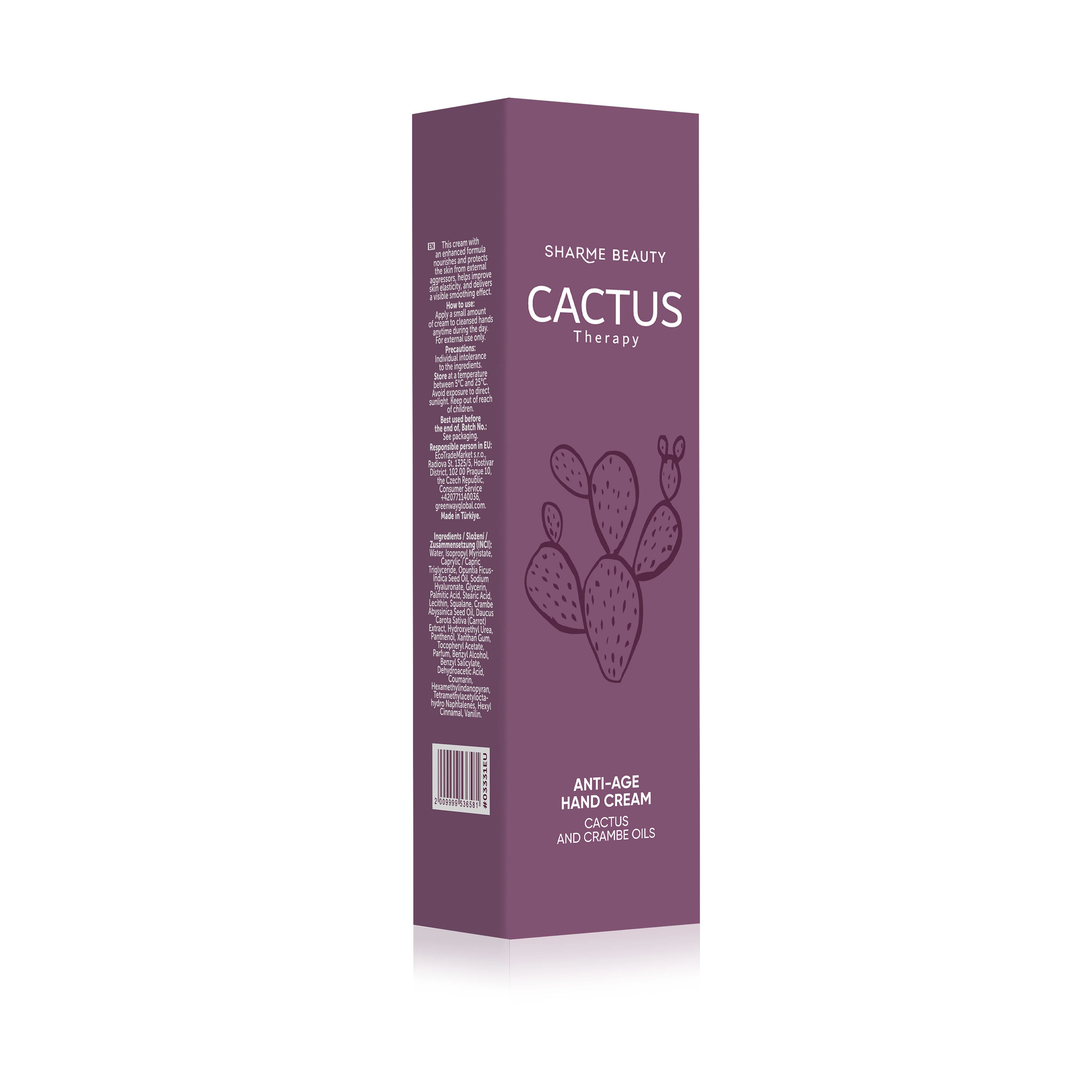GREENWAY 03331EU Yaşlanma Karşıtı El Kremi CACTUS Therapy, 30 ml