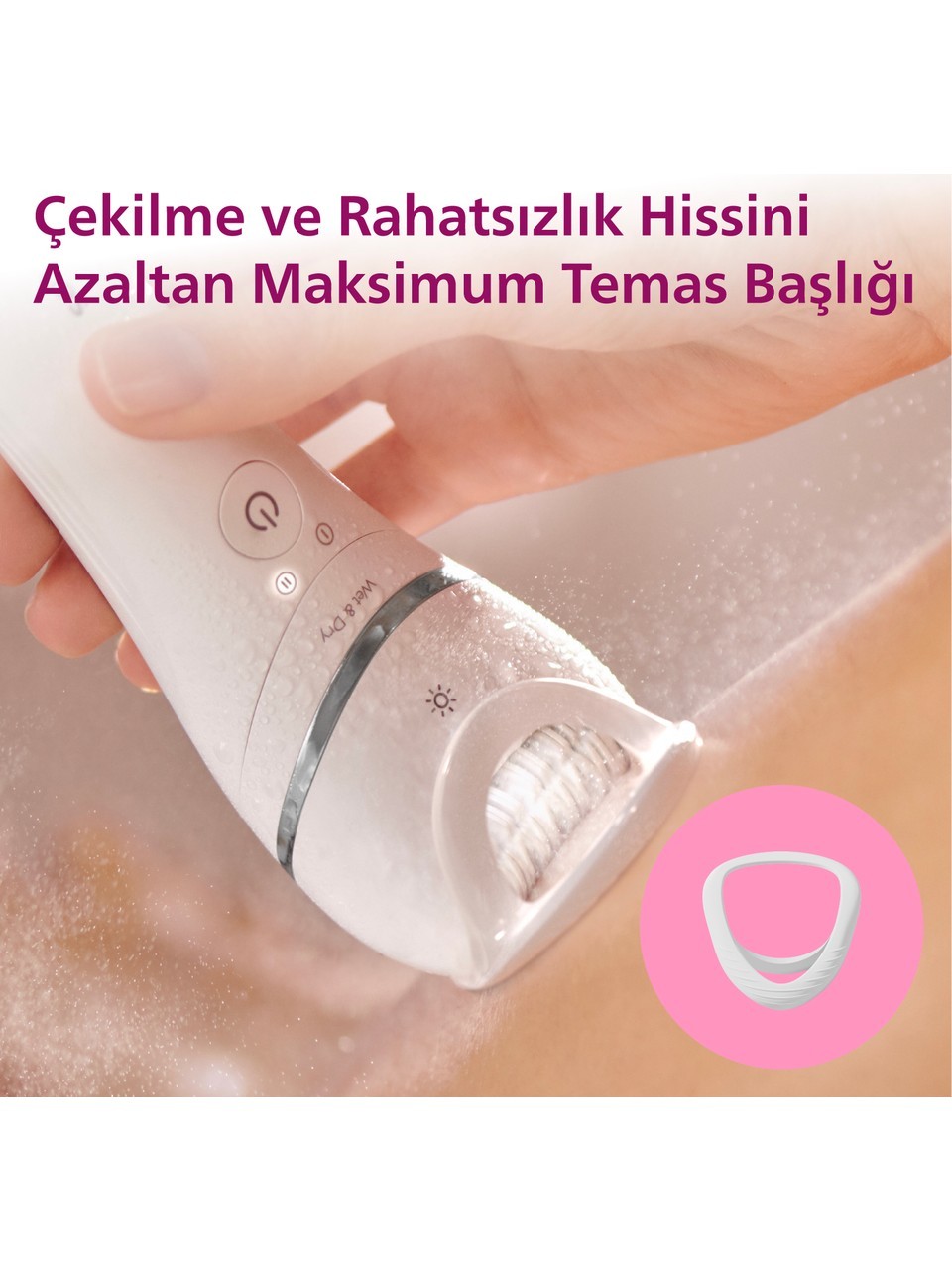 Philips BRE710/05 Epilatör (Yüz+Koltuk altı+Bikini Bölgesi+Bacak)Islak Ve Kuru,Işıklı,Kablosuz