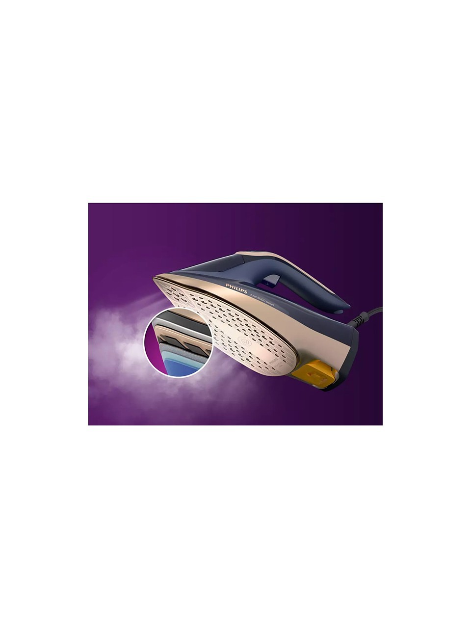 Philips 8000 Serisi Azur Buharlı Ütü, DST8050/20, 3000W, 260g Turbo Şok Buhar, 85g/dk Sürekli Buhar, Sıfır Yanık Riski, 50ml'lik Su Haznesi, OptimalTEMP Teknolojisi, SteamGlide Elite Taban, 